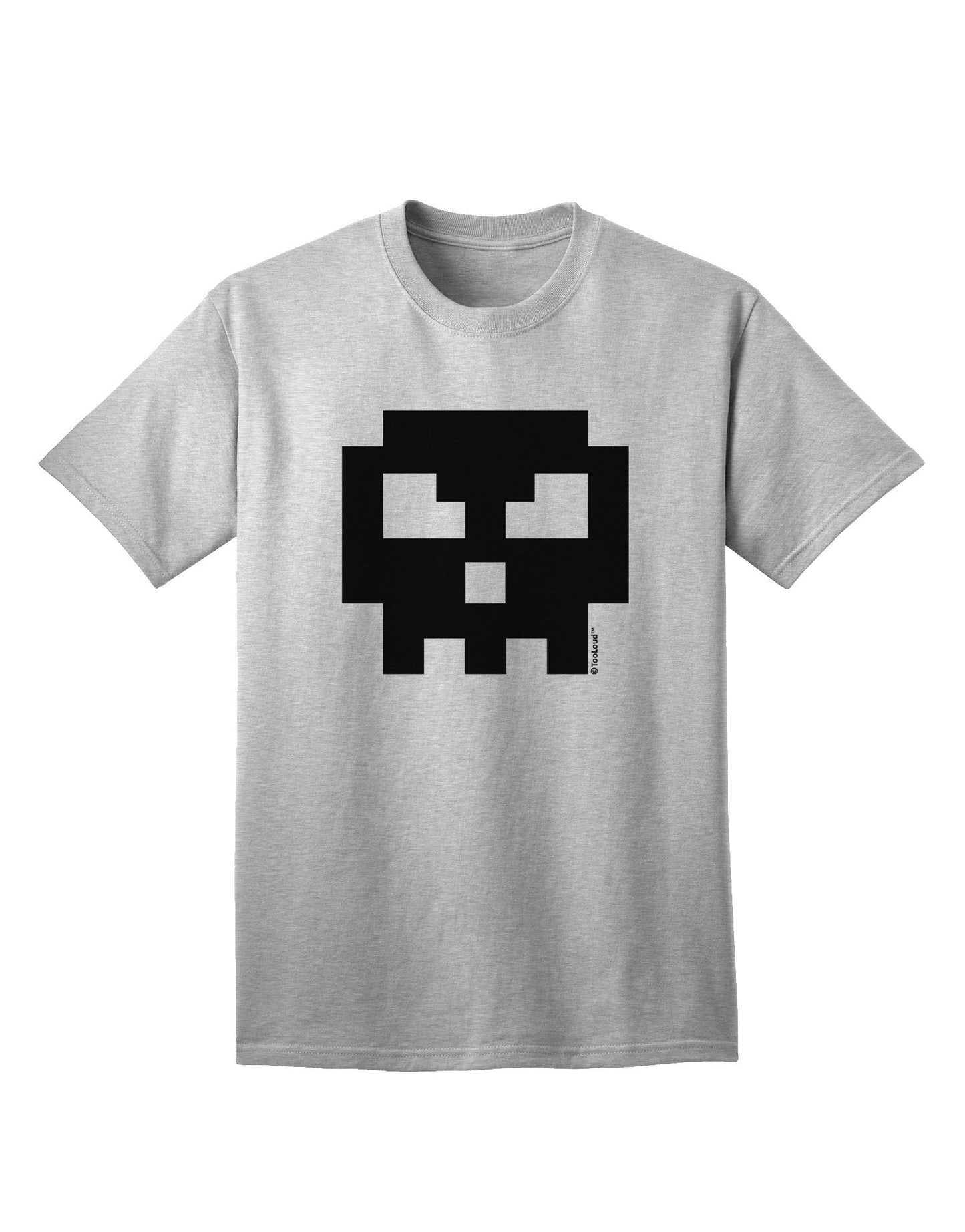 Retro 8-Bit Skull Adult T-Shirt-Mens T-Shirt-TooLoud-AshGray-Small-Davson Sales
