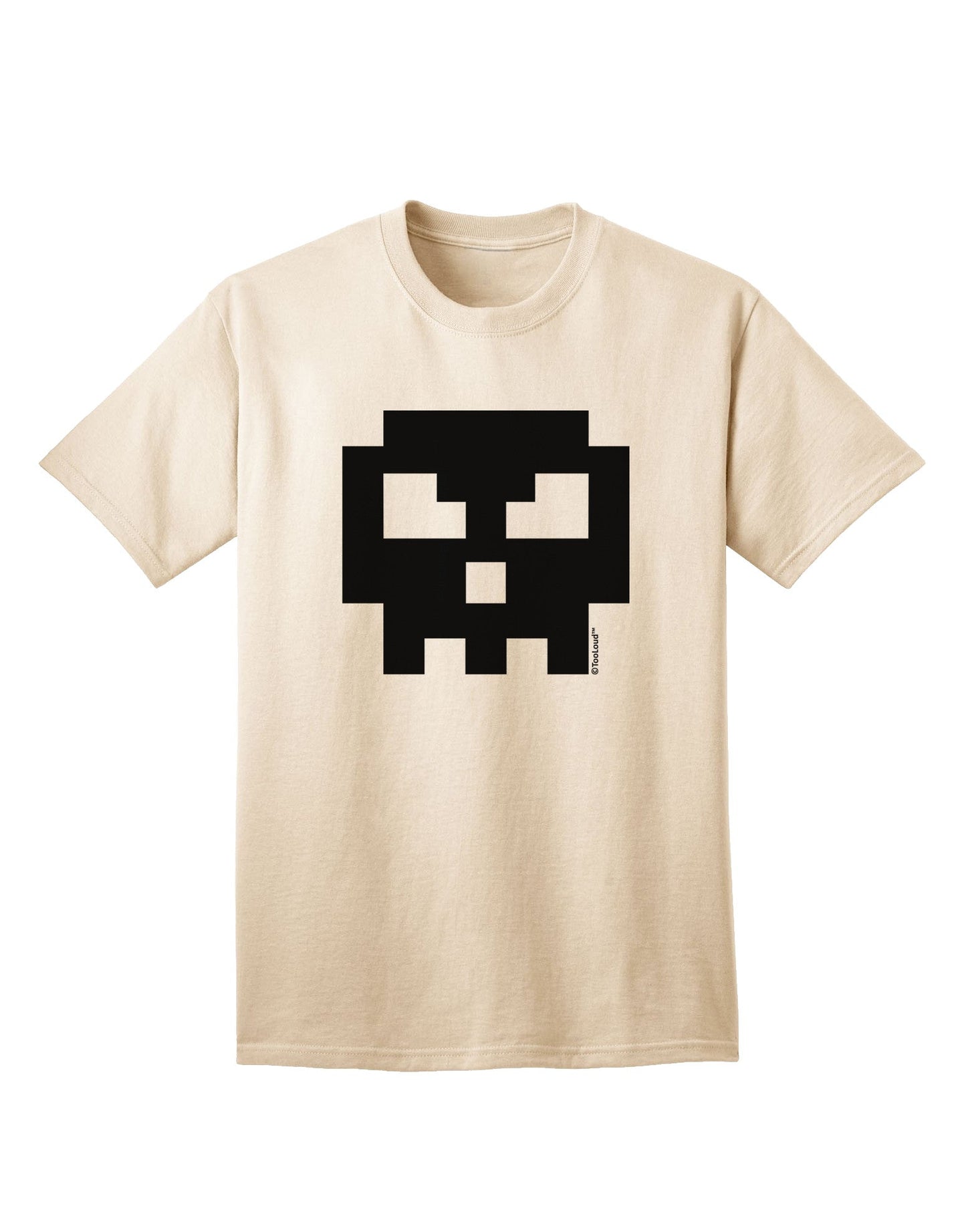 Retro 8-Bit Skull Adult T-Shirt-Mens T-Shirt-TooLoud-Natural-Small-Davson Sales
