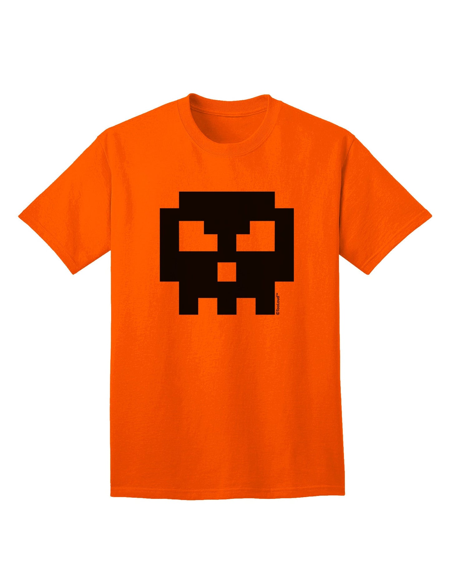 Retro 8-Bit Skull Adult T-Shirt-Mens T-Shirt-TooLoud-Orange-Small-Davson Sales