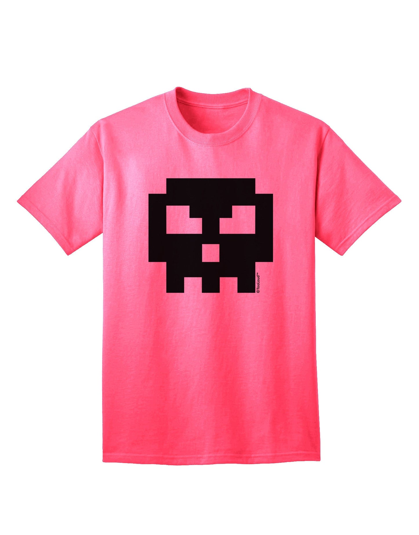 Retro 8-Bit Skull Adult T-Shirt-Mens T-Shirt-TooLoud-Neon-Pink-Small-Davson Sales