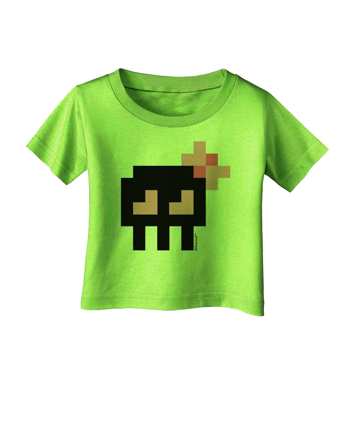Retro 8-Bit Skull with Pink Bow Infant T-Shirt-Infant T-Shirt-TooLoud-Lime-Green-06-Months-Davson Sales