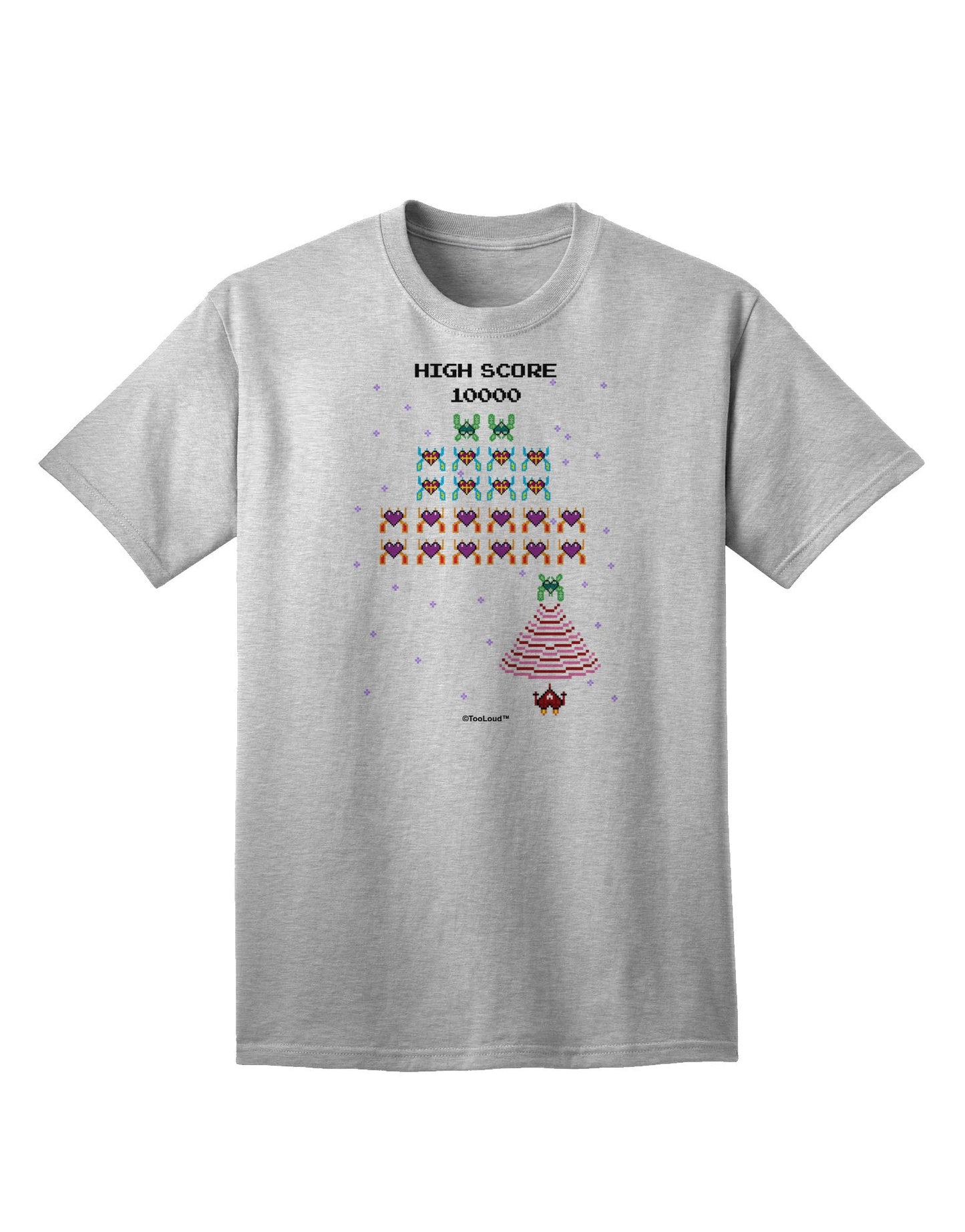 Retro Heart Fighter Adult T-Shirt-Mens T-Shirt-TooLoud-AshGray-Small-Davson Sales
