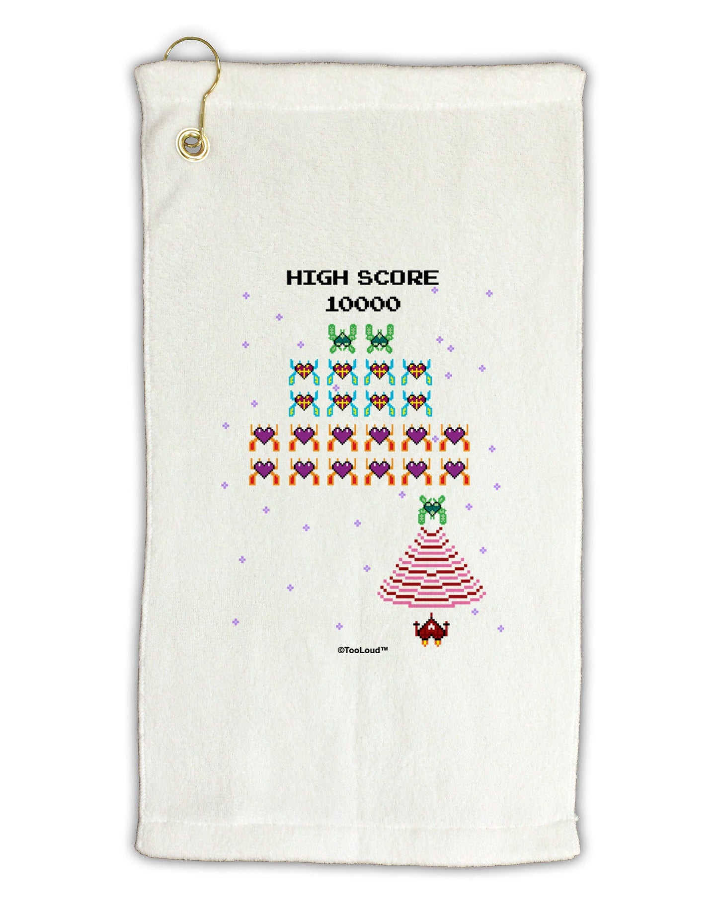 Retro Heart Fighter Micro Terry Gromet Golf Towel 11"x19-Golf Towel-TooLoud-White-Davson Sales