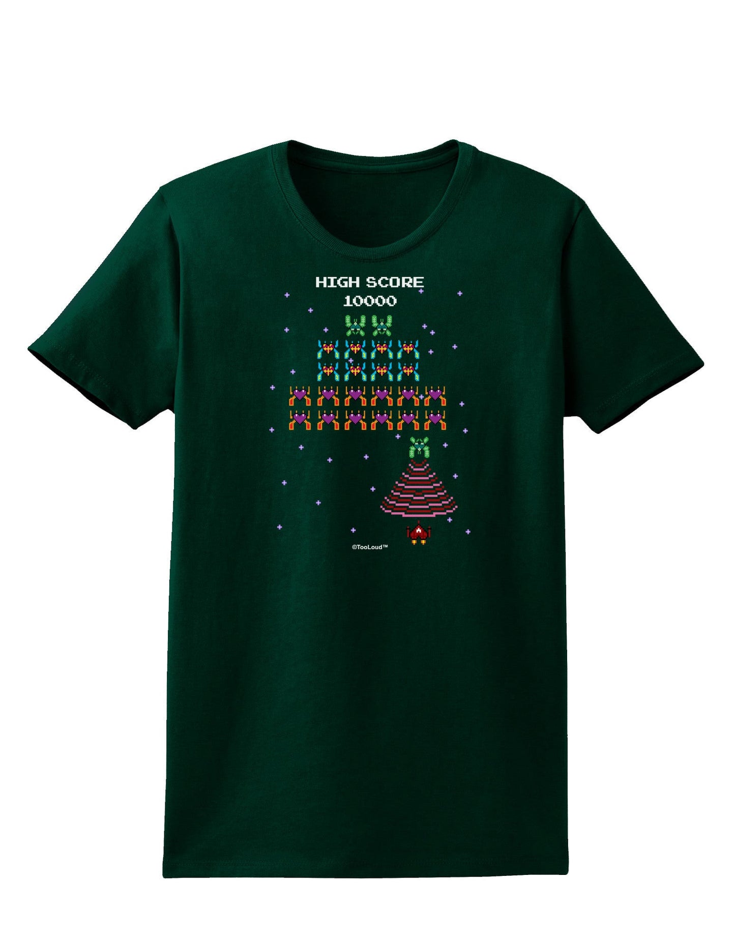 Retro Heart Fighter Womens Dark T-Shirt-TooLoud-Forest-Green-Small-Davson Sales