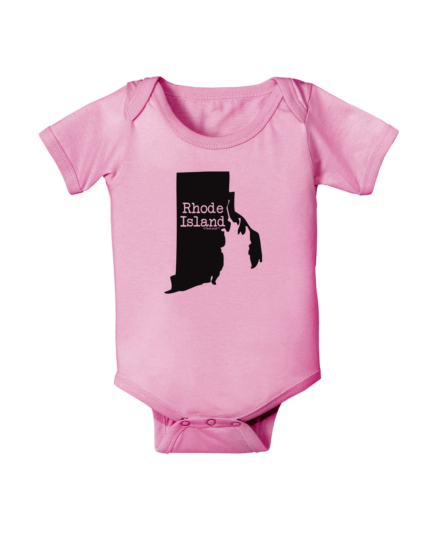 Rhode Island - United States Shape Baby Romper Bodysuit by TooLoud-Baby Romper-TooLoud-Light-Pink-06-Months-Davson Sales