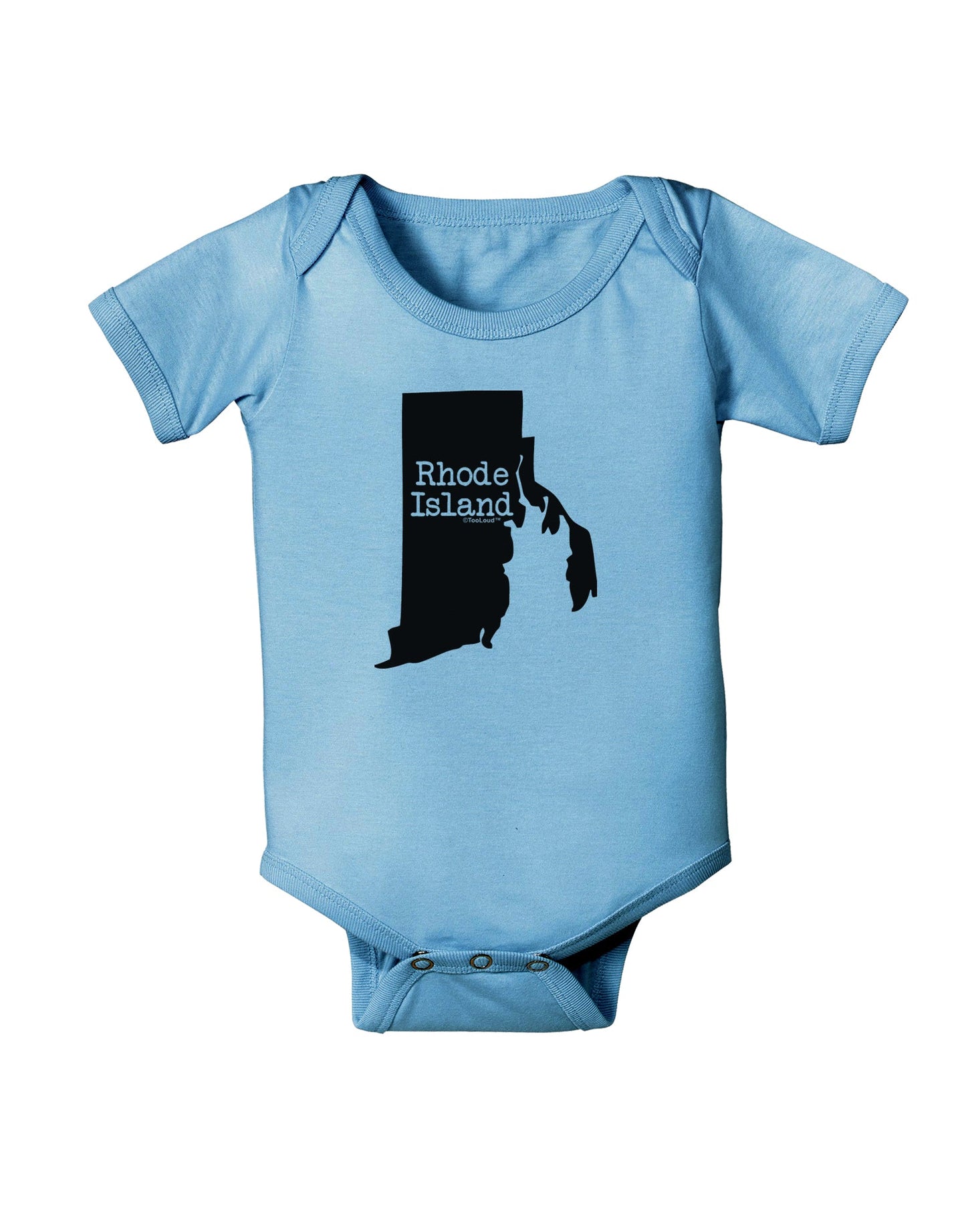 Rhode Island - United States Shape Baby Romper Bodysuit by TooLoud-Baby Romper-TooLoud-Light-Blue-06-Months-Davson Sales