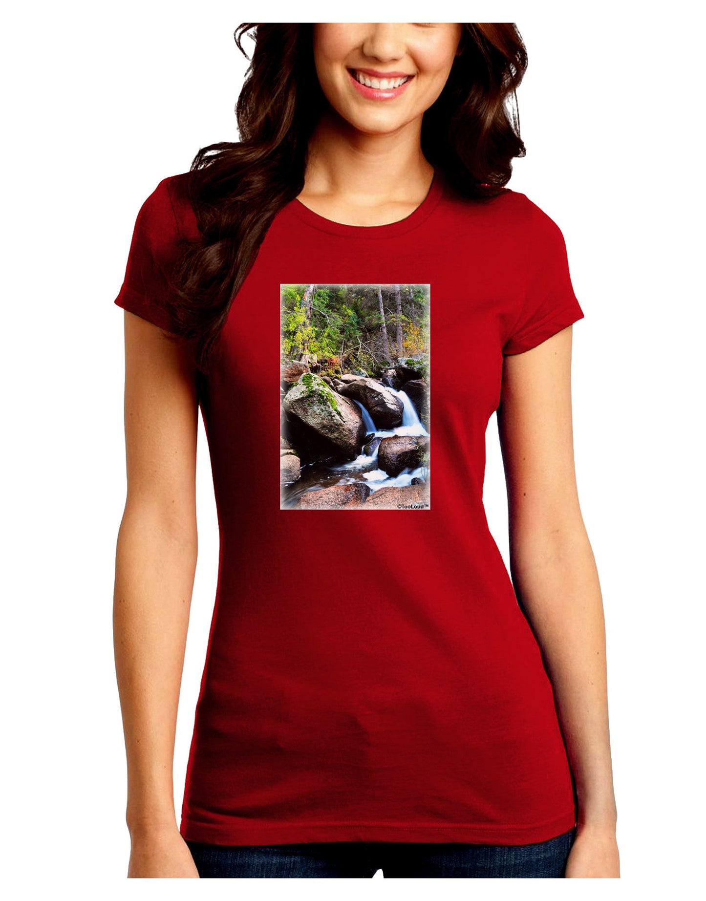 Rockies River Juniors Petite Crew Dark T-Shirt-T-Shirts Juniors Tops-TooLoud-Red-Juniors Fitted Small-Davson Sales