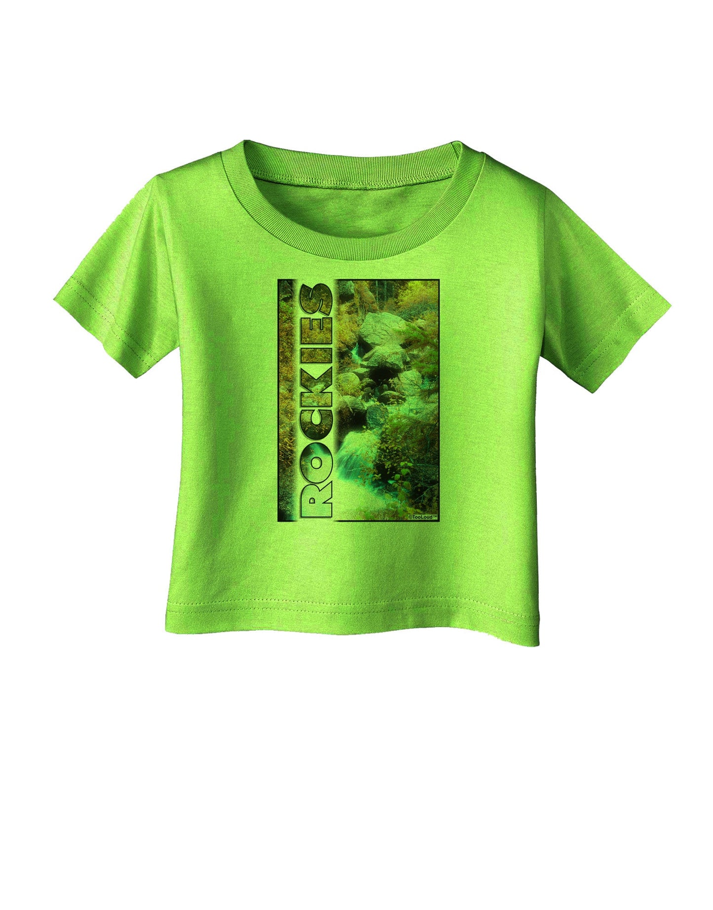 Rockies Waterfall with Text Infant T-Shirt-Infant T-Shirt-TooLoud-Lime-Green-06-Months-Davson Sales