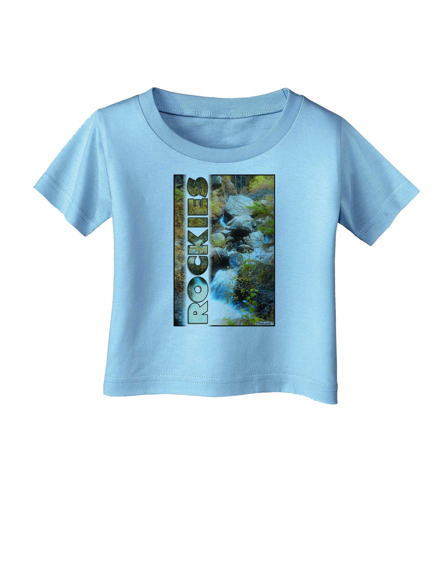 Rockies Waterfall with Text Infant T-Shirt-Infant T-Shirt-TooLoud-Aquatic-Blue-06-Months-Davson Sales