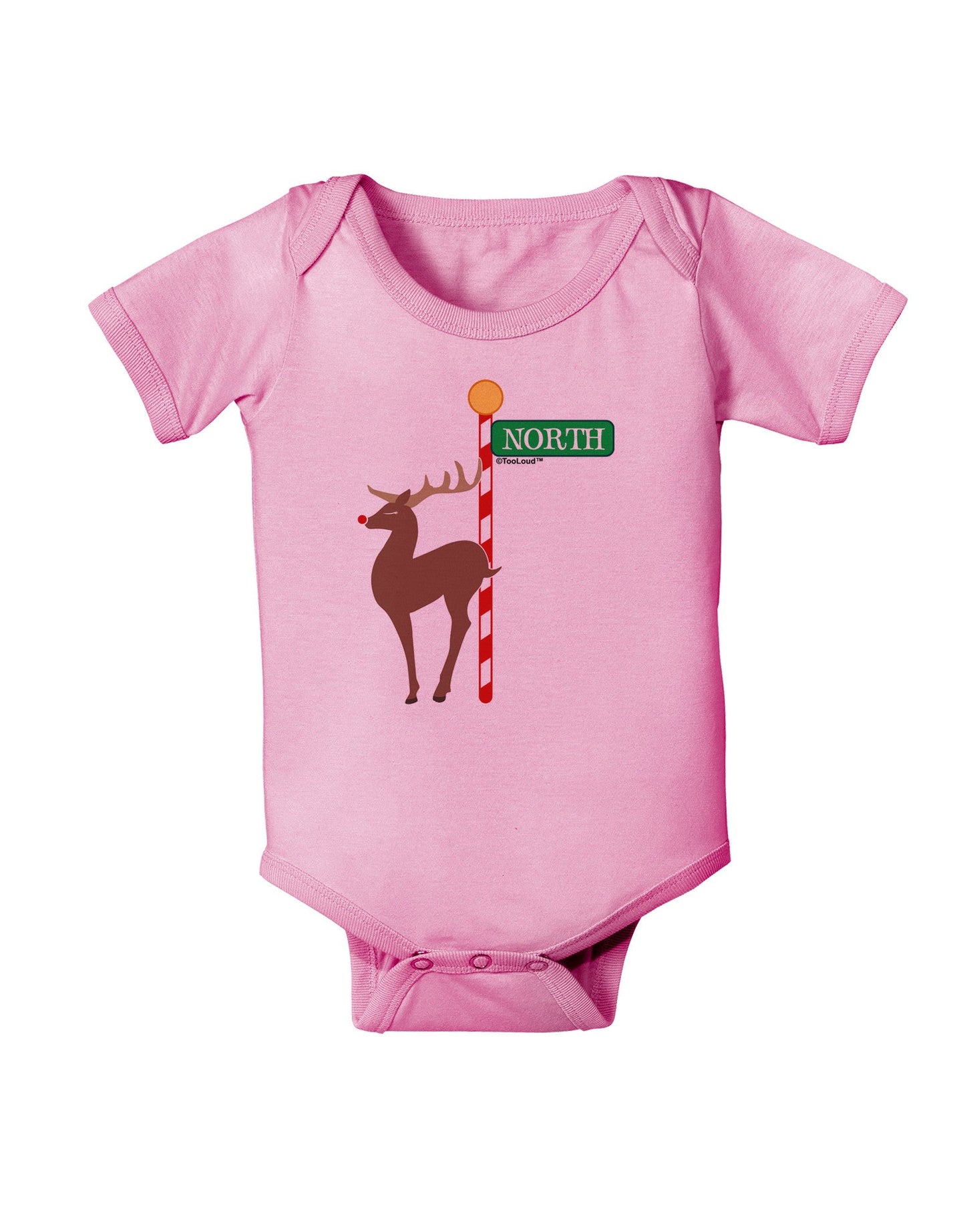 Rudolf Ratchet Reindeer Color Baby Romper Bodysuit-Baby Romper-TooLoud-Pink-06-Months-Davson Sales