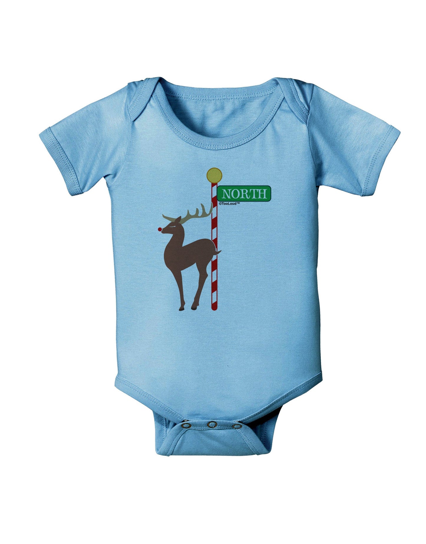 Rudolf Ratchet Reindeer Color Baby Romper Bodysuit-Baby Romper-TooLoud-LightBlue-06-Months-Davson Sales