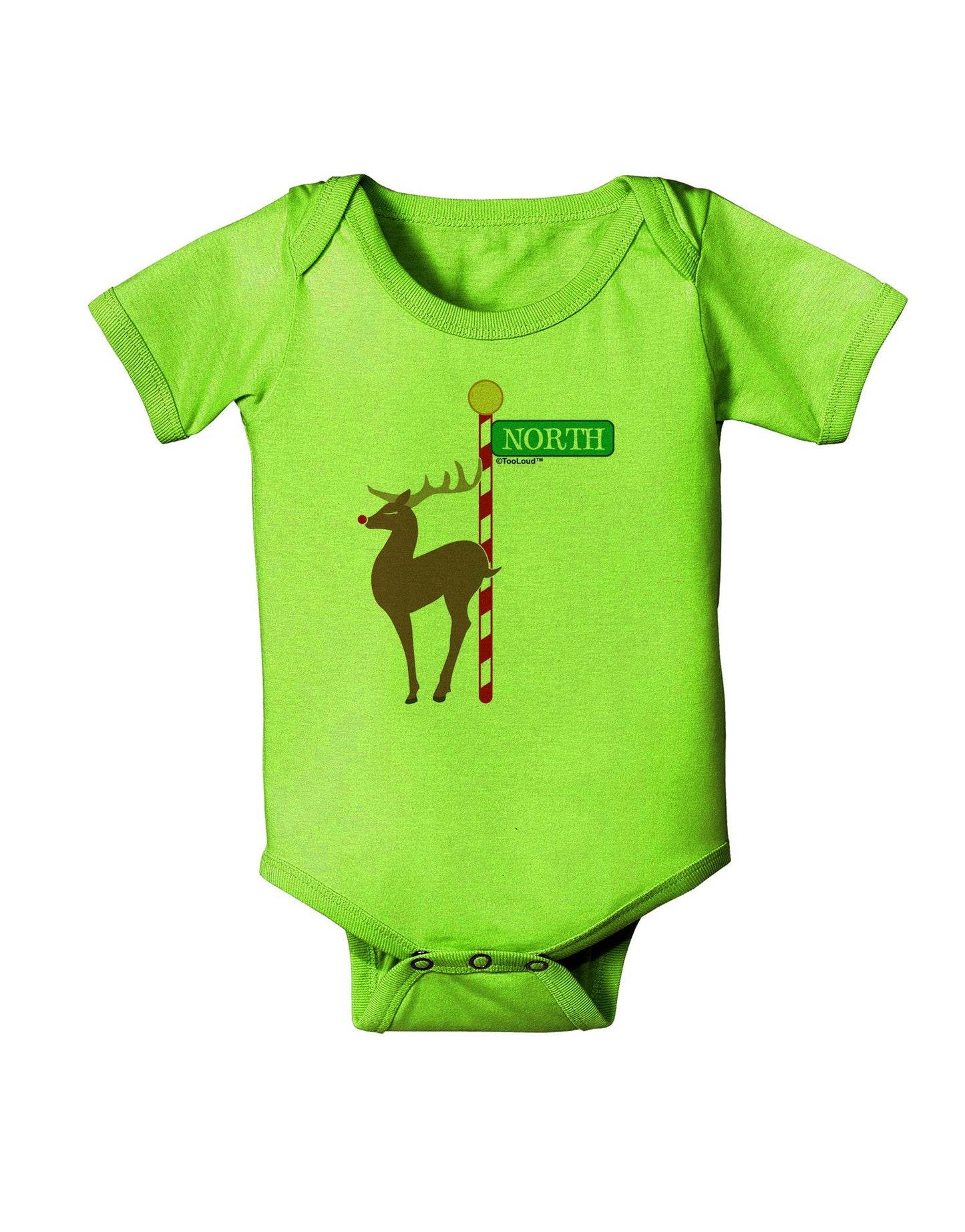 Rudolf Ratchet Reindeer Color Baby Romper Bodysuit-Baby Romper-TooLoud-Lime-06-Months-Davson Sales