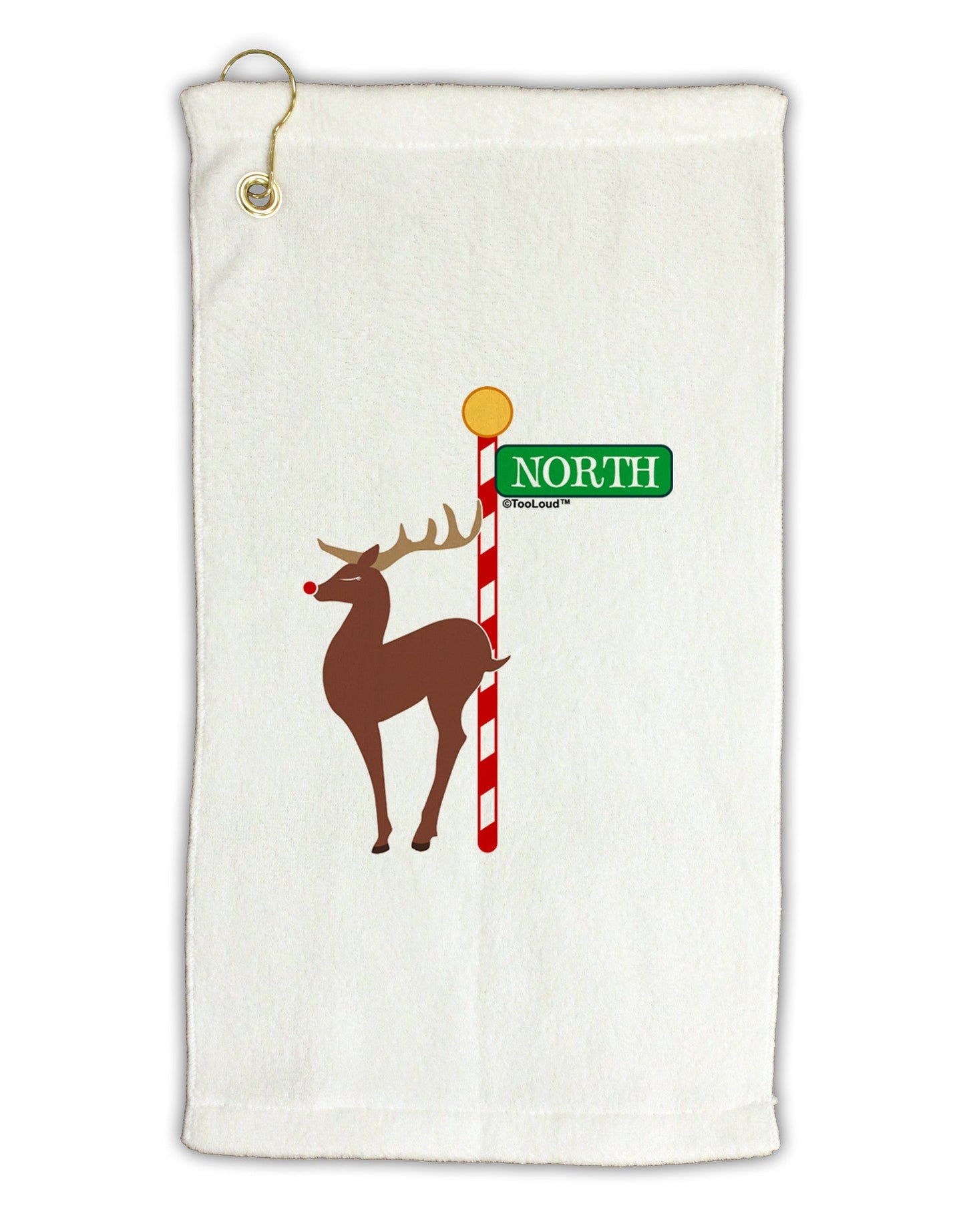 Rudolf Ratchet Reindeer Color Micro Terry Gromet Golf Towel 11"x19-Golf Towel-TooLoud-White-Davson Sales