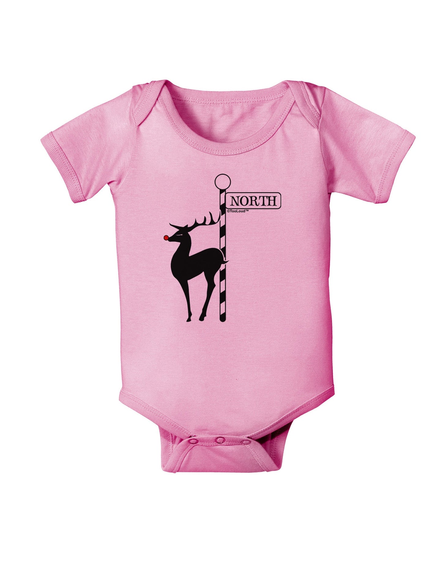 Rudolf the Ratchet Reindeer Baby Romper Bodysuit-Baby Romper-TooLoud-Pink-06-Months-Davson Sales