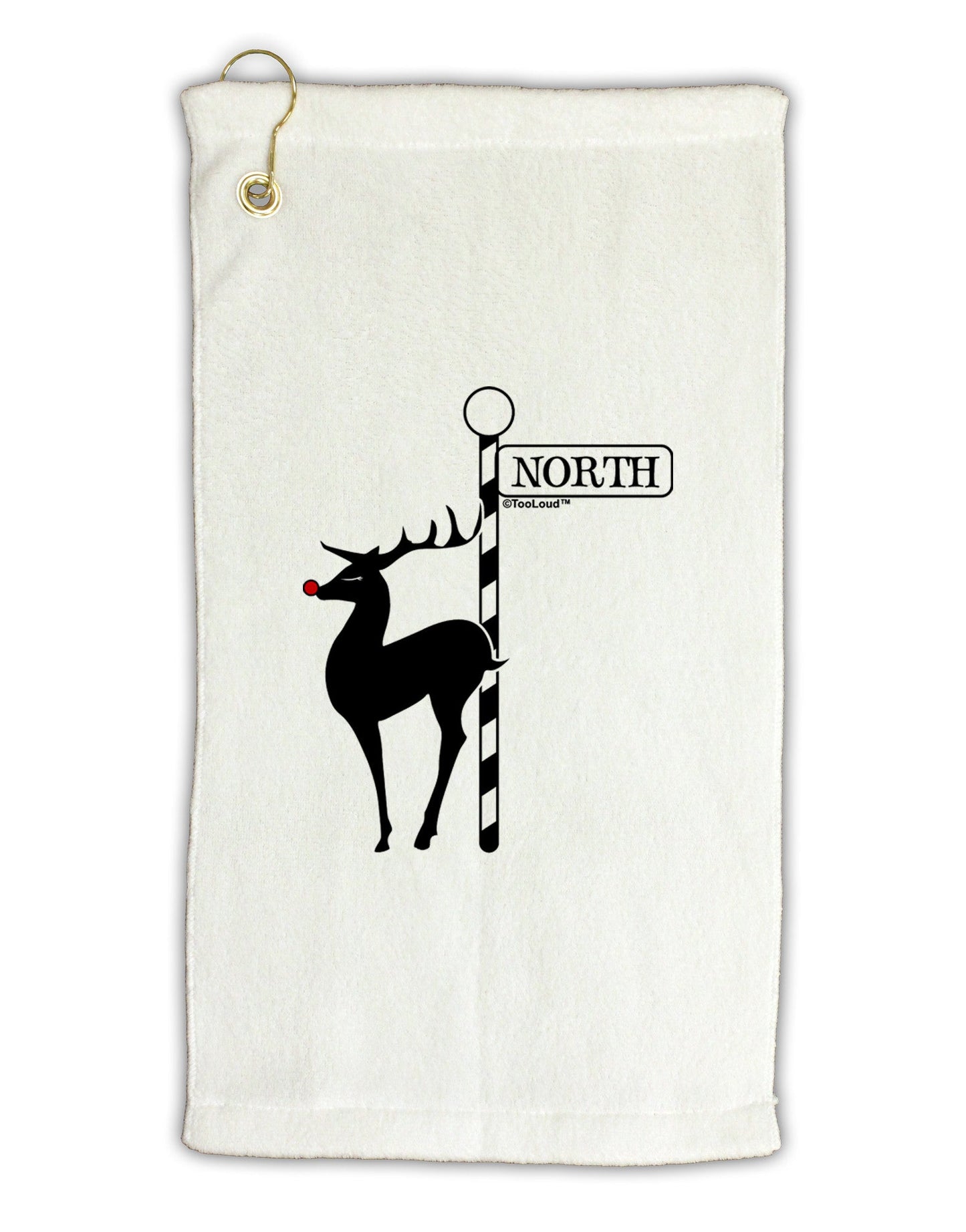 Rudolf the Ratchet Reindeer Micro Terry Gromet Golf Towel 11"x19-Golf Towel-TooLoud-White-Davson Sales
