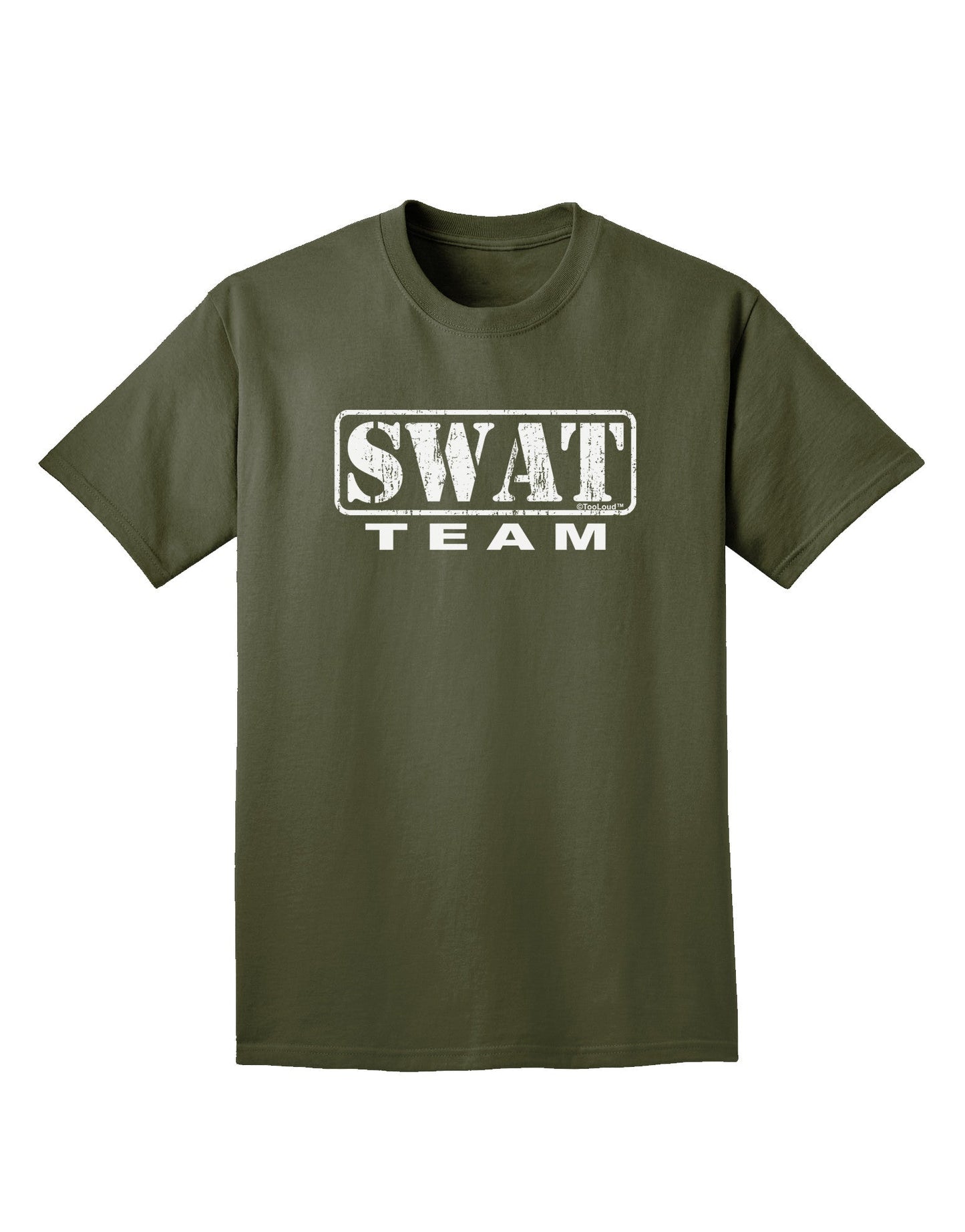 SWAT Team Logo - Distressed Adult Dark T-Shirt-Mens T-Shirt-TooLoud-Military-Green-Small-Davson Sales