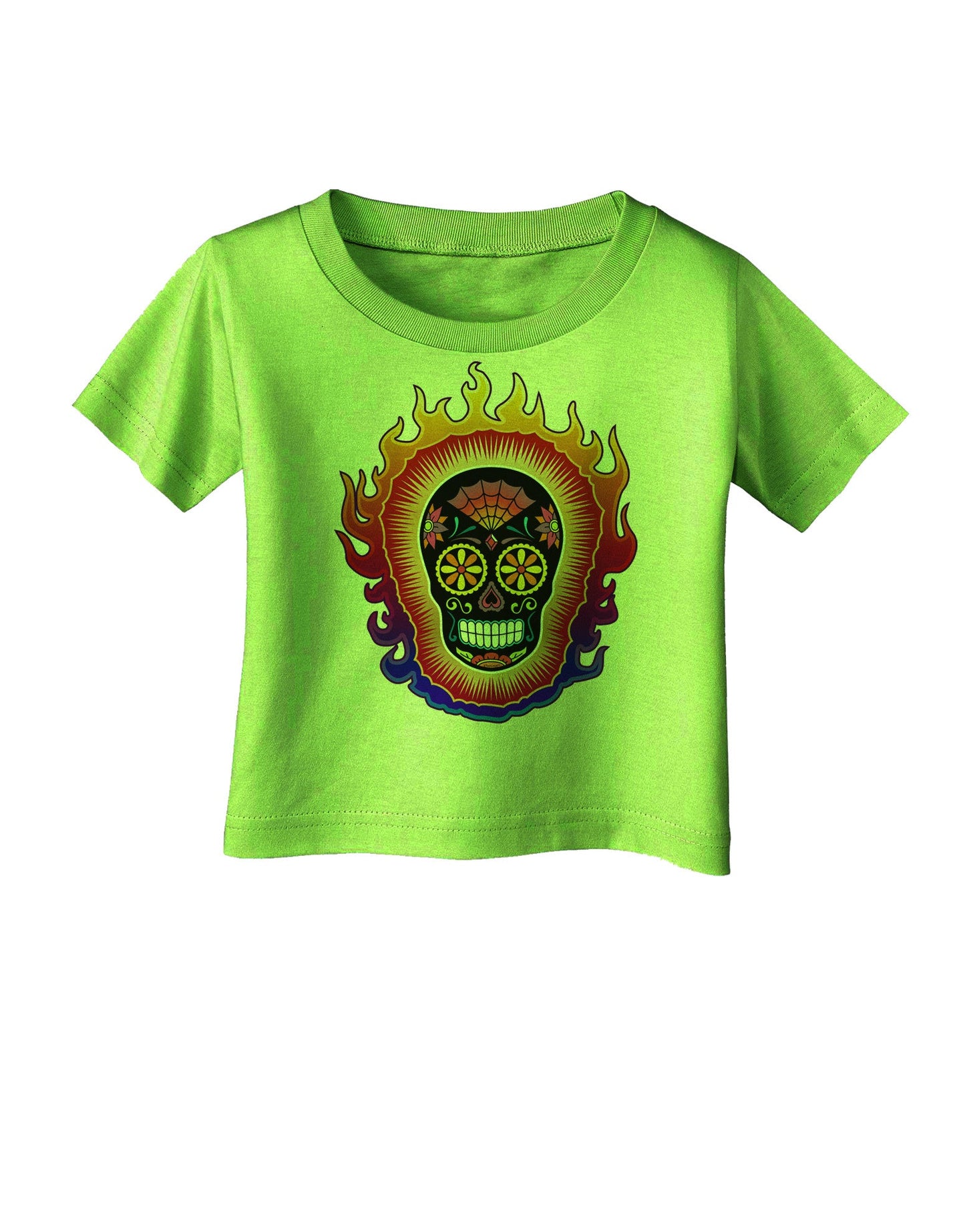 Sacred Calavera Day of the Dead Sugar Skull Infant T-Shirt-Infant T-Shirt-TooLoud-Lime-Green-06-Months-Davson Sales