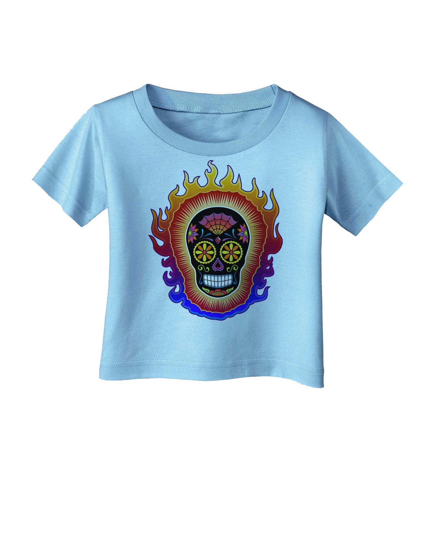 Sacred Calavera Day of the Dead Sugar Skull Infant T-Shirt-Infant T-Shirt-TooLoud-Aquatic-Blue-06-Months-Davson Sales