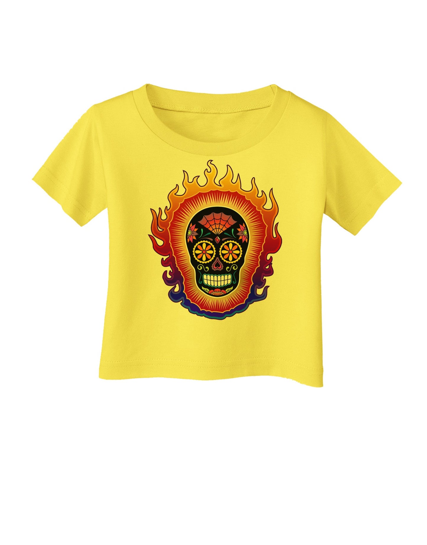 Sacred Calavera Day of the Dead Sugar Skull Infant T-Shirt-Infant T-Shirt-TooLoud-Yellow-06-Months-Davson Sales