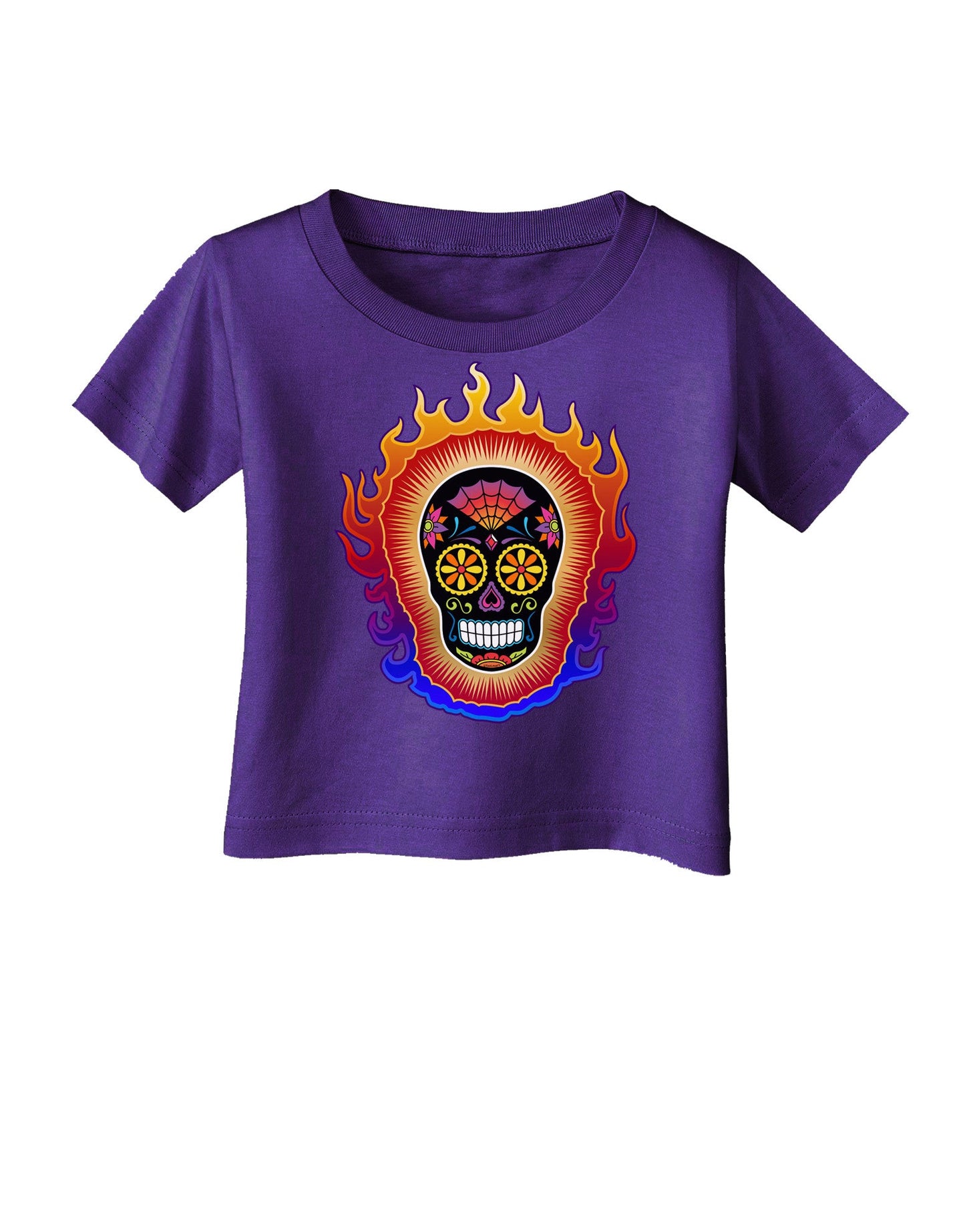 Sacred Calavera Day of the Dead Sugar Skull Infant T-Shirt Dark-Infant T-Shirt-TooLoud-Purple-06-Months-Davson Sales