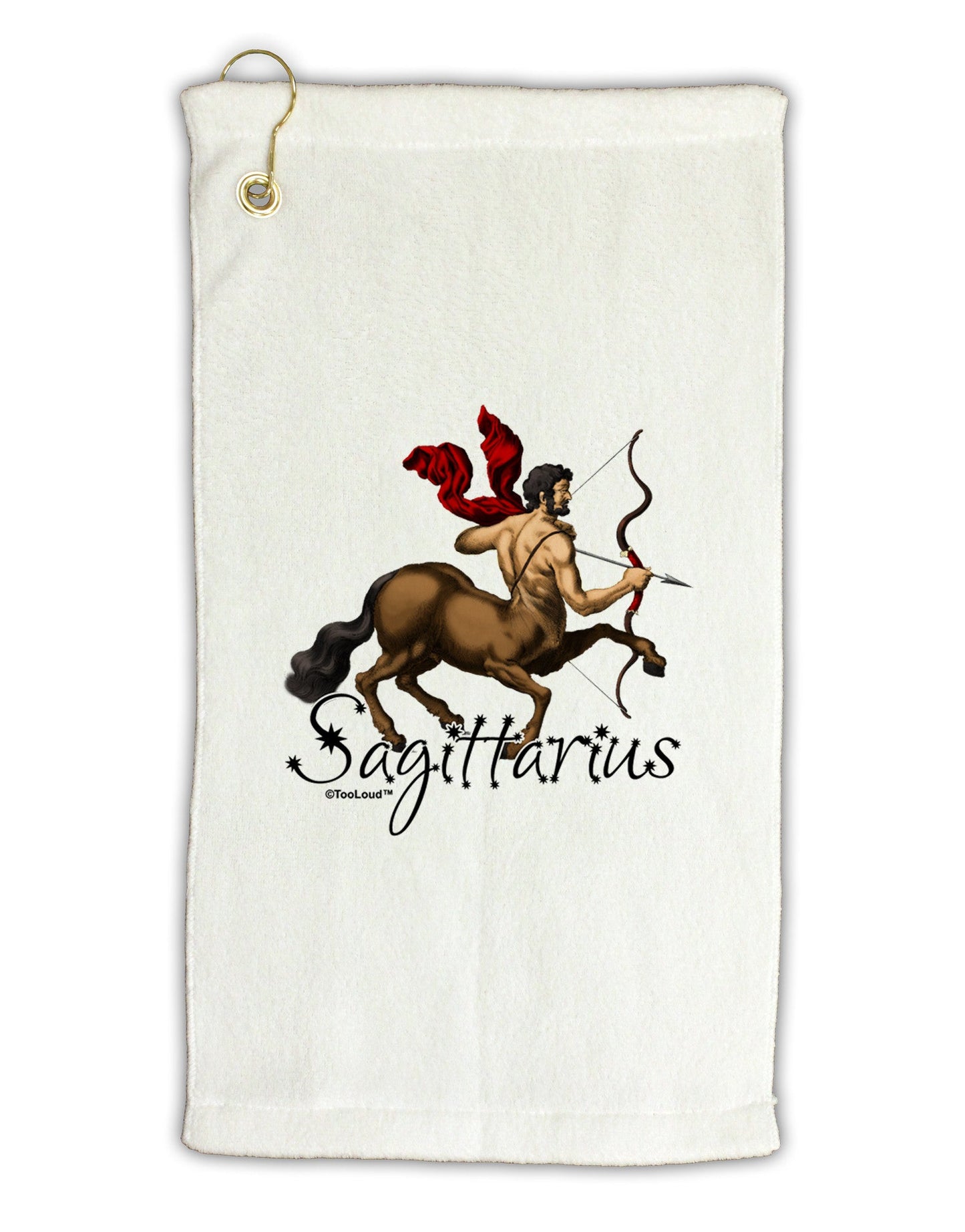 Sagittarius Color Illustration Micro Terry Gromet Golf Towel 11"x19-Golf Towel-TooLoud-White-Davson Sales