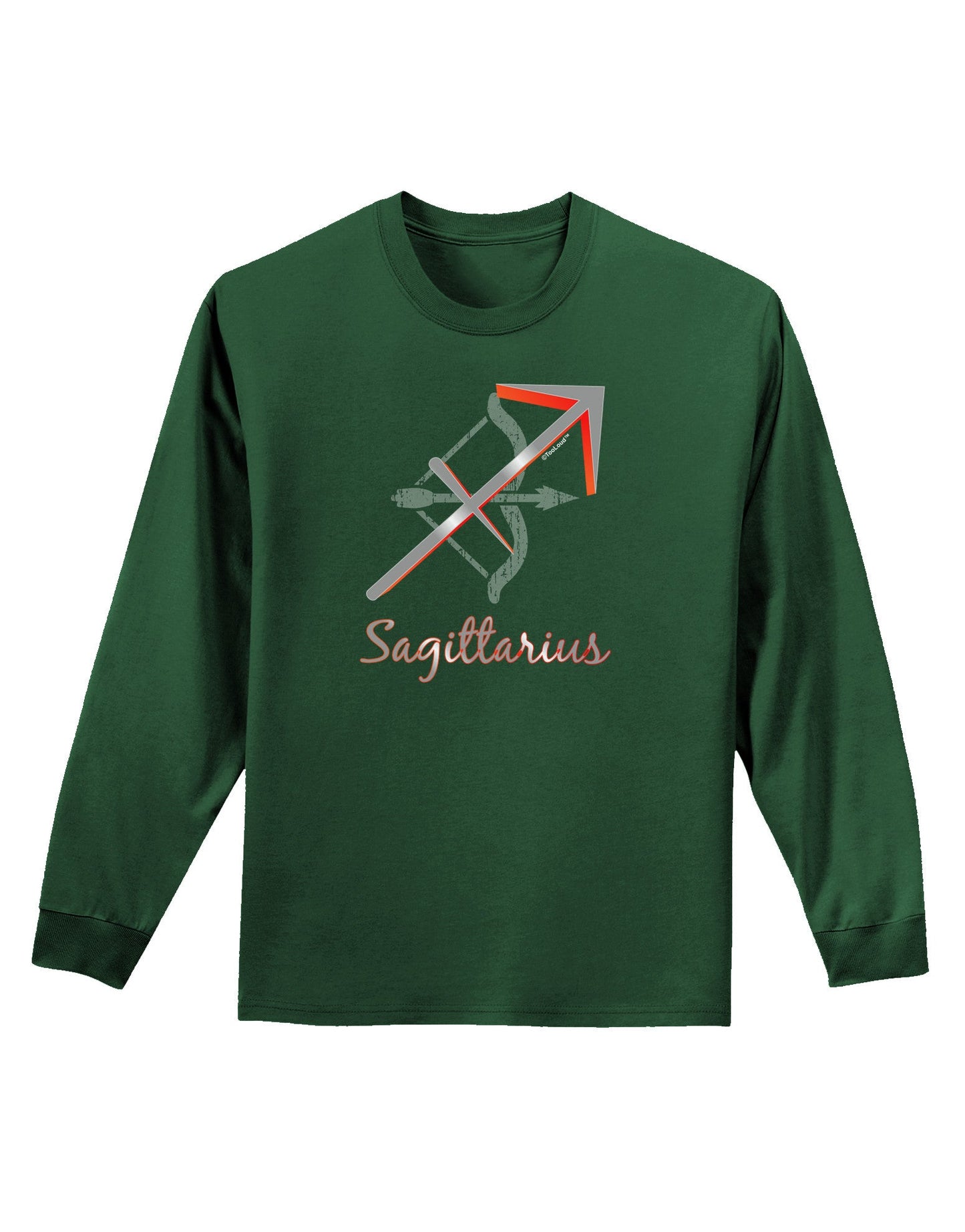 Sagittarius Symbol Adult Long Sleeve Dark T-Shirt-TooLoud-Dark-Green-Small-Davson Sales