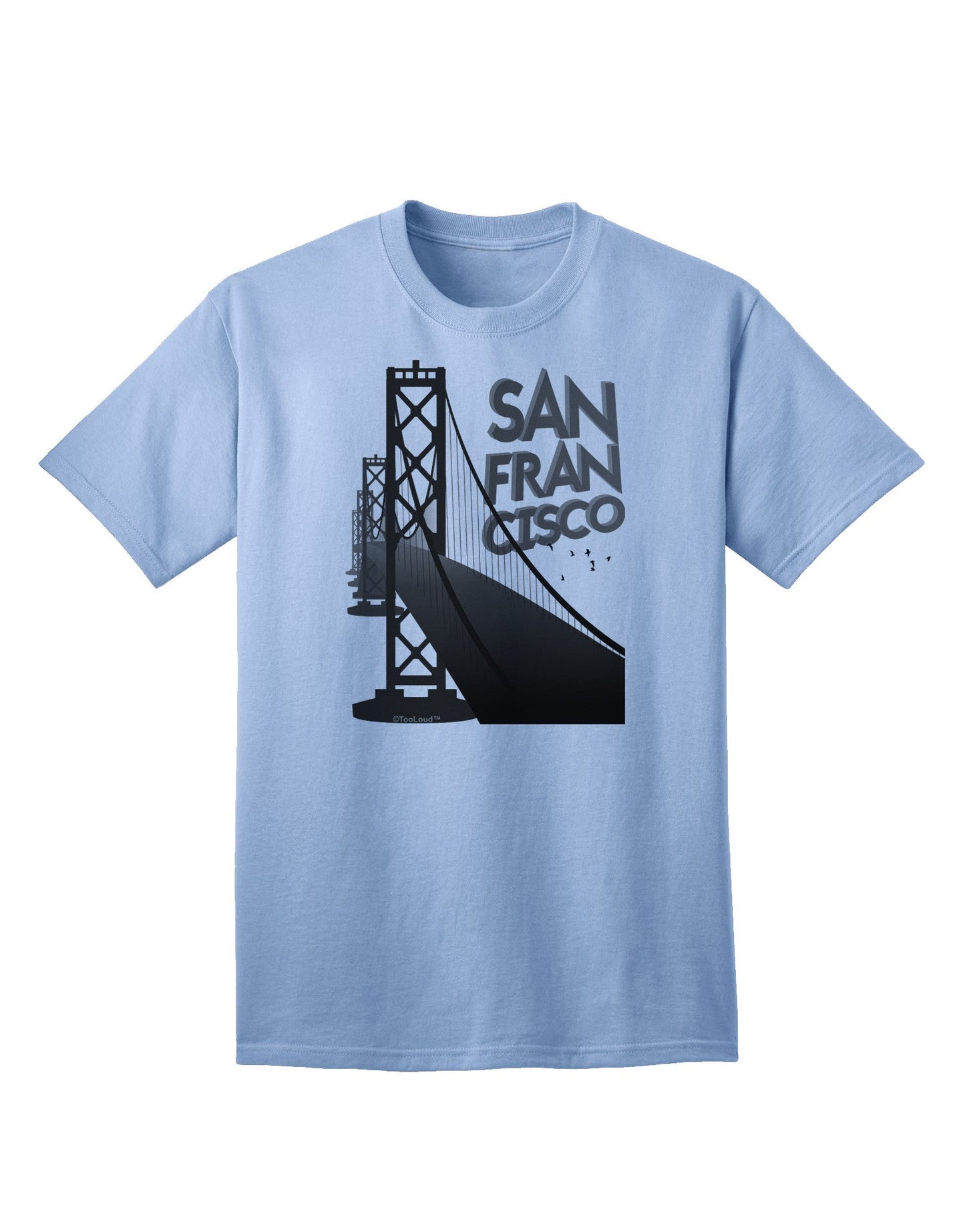 San Francisco Text Bay Bridge - Premium Adult T-Shirt Collection-Mens T-shirts-TooLoud-Light-Blue-Small-Davson Sales