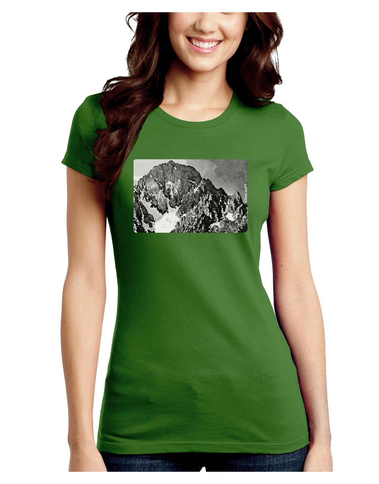 San Juan Mountain Range CO 2 Juniors Petite Crew Dark T-Shirt-T-Shirts Juniors Tops-TooLoud-Kiwi-Green-Juniors Fitted Small-Davson Sales