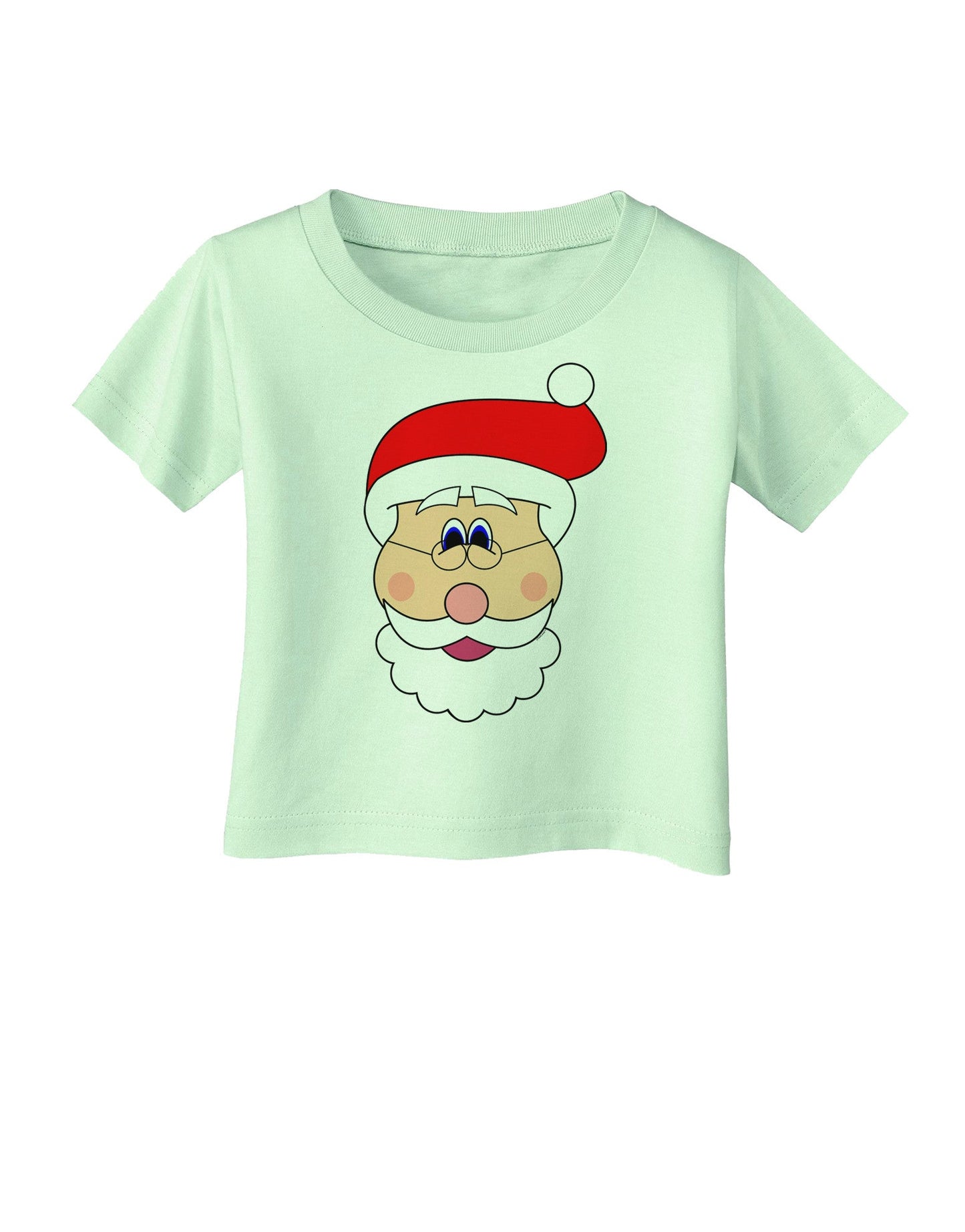 Santa Claus Face Christmas Infant T-Shirt-Infant T-Shirt-TooLoud-Light-Green-06-Months-Davson Sales