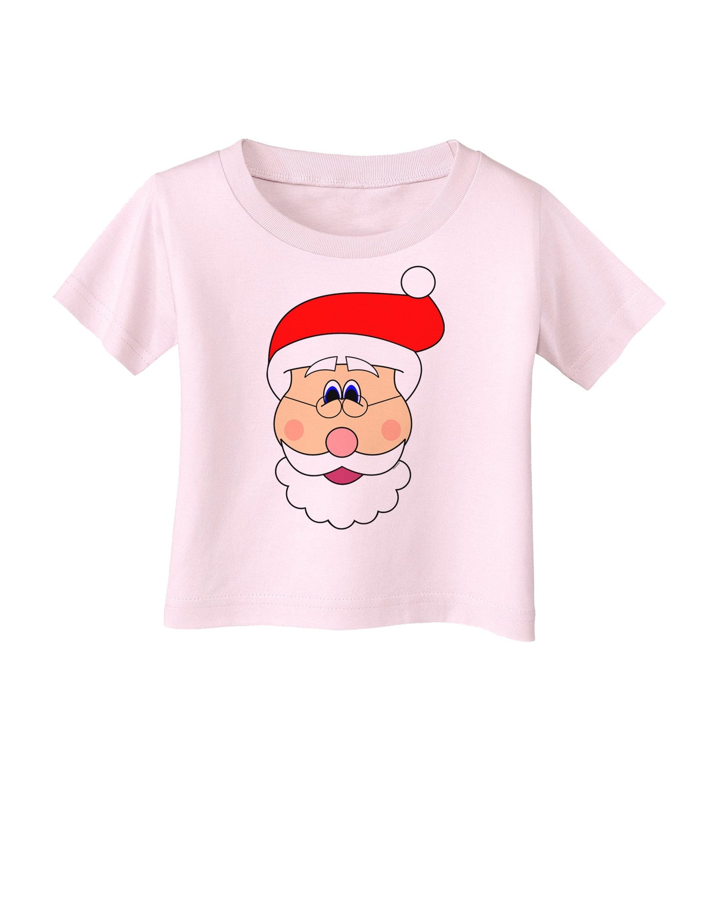 Santa Claus Face Christmas Infant T-Shirt-Infant T-Shirt-TooLoud-Light-Pink-06-Months-Davson Sales