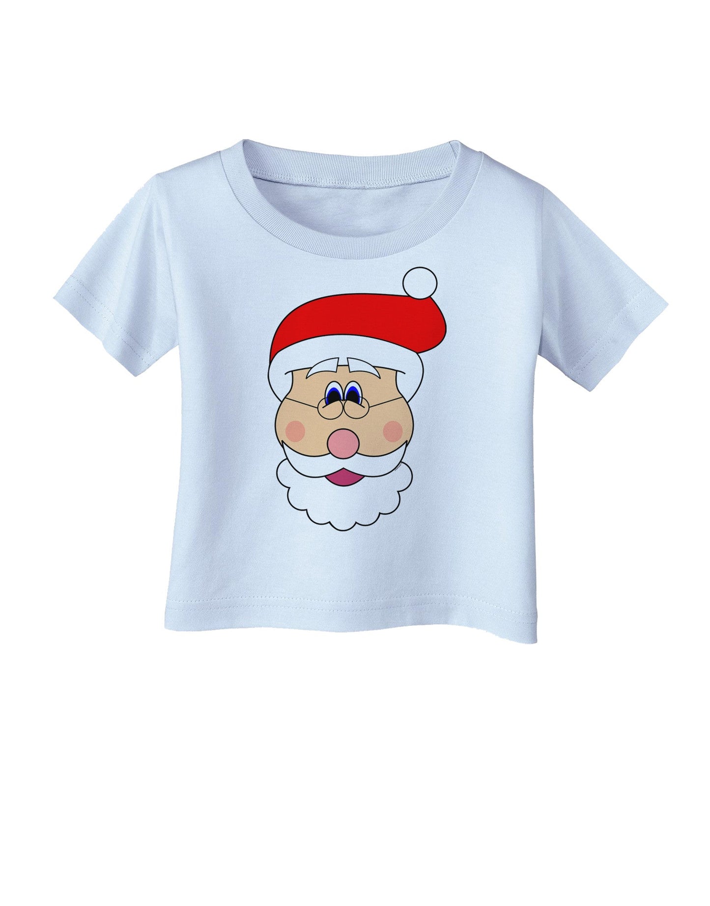 Santa Claus Face Christmas Infant T-Shirt-Infant T-Shirt-TooLoud-Light-Blue-06-Months-Davson Sales