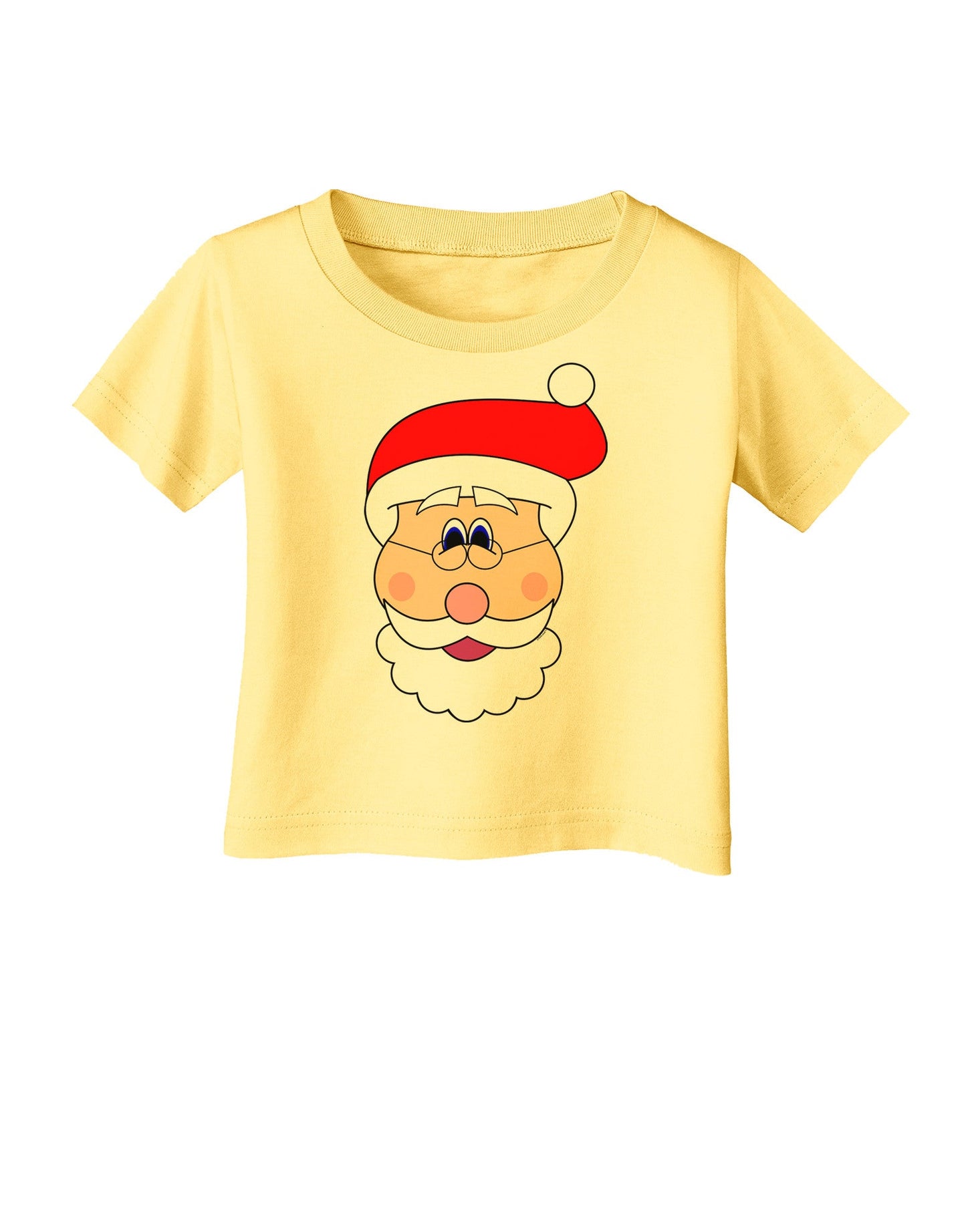 Santa Claus Face Christmas Infant T-Shirt-Infant T-Shirt-TooLoud-Daffodil-Yellow-06-Months-Davson Sales