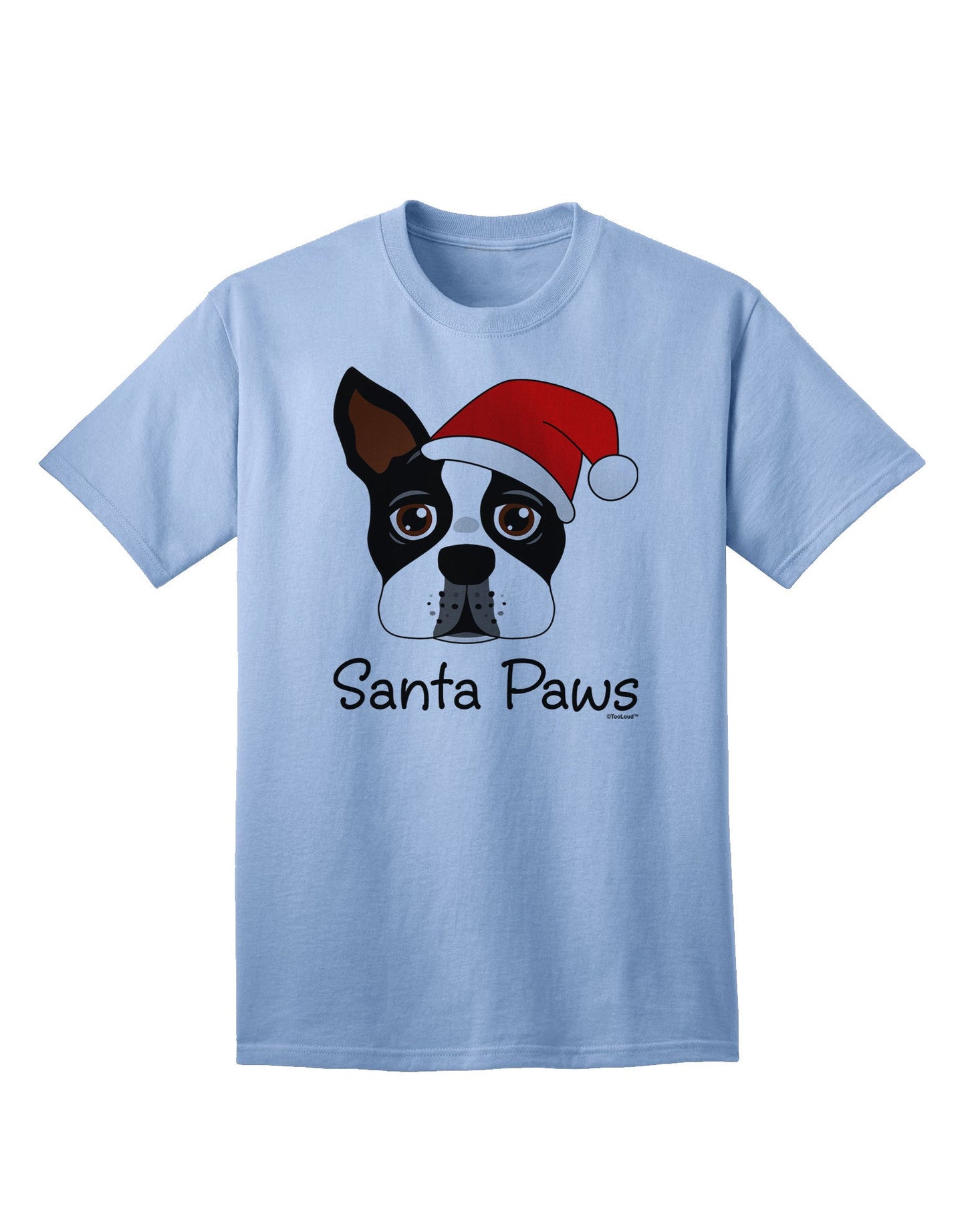 Santa Paws Christmas Dog - Premium Adult T-Shirt for Dog Lovers-Mens T-shirts-TooLoud-Light-Blue-Small-Davson Sales