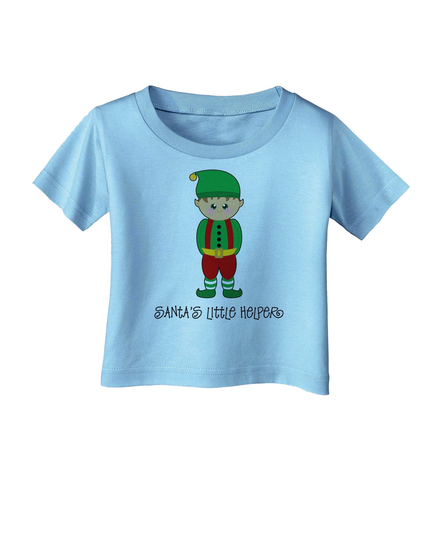 Santa's Little Helper Christmas Elf Boy Infant T-Shirt-Infant T-Shirt-TooLoud-Aquatic-Blue-06-Months-Davson Sales