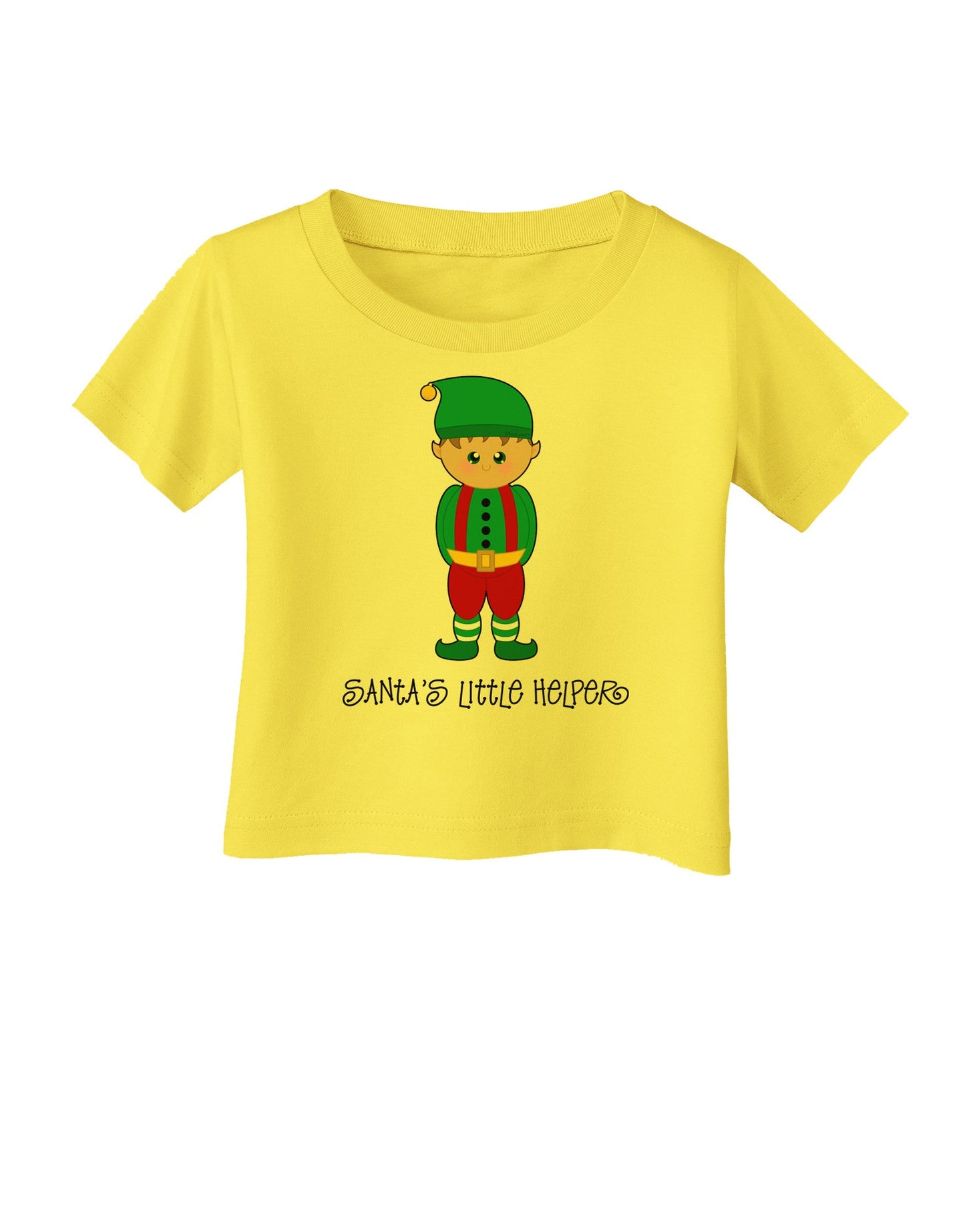 Santa's Little Helper Christmas Elf Boy Infant T-Shirt-Infant T-Shirt-TooLoud-Yellow-06-Months-Davson Sales