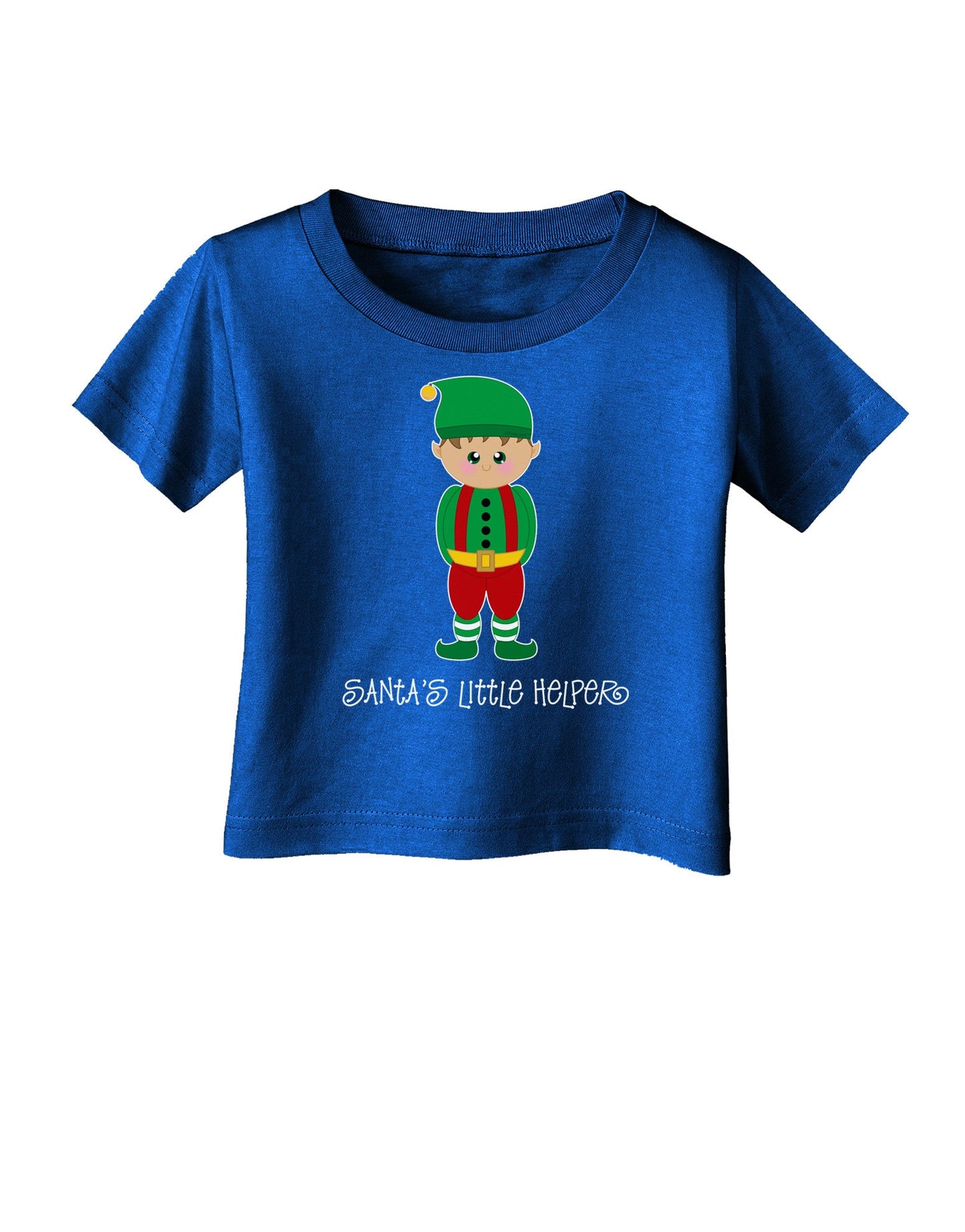 Santa's Little Helper Christmas Elf Boy Infant T-Shirt Dark-Infant T-Shirt-TooLoud-Red-06-Months-Davson Sales