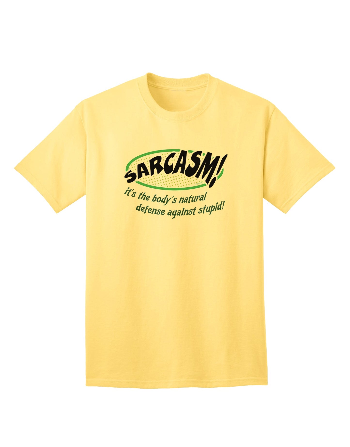 Sarcastic Natural Defense Adult T-Shirt: A Clever Wardrobe Choice for Wit and Humor-Mens T-shirts-TooLoud-Yellow-Small-Davson Sales