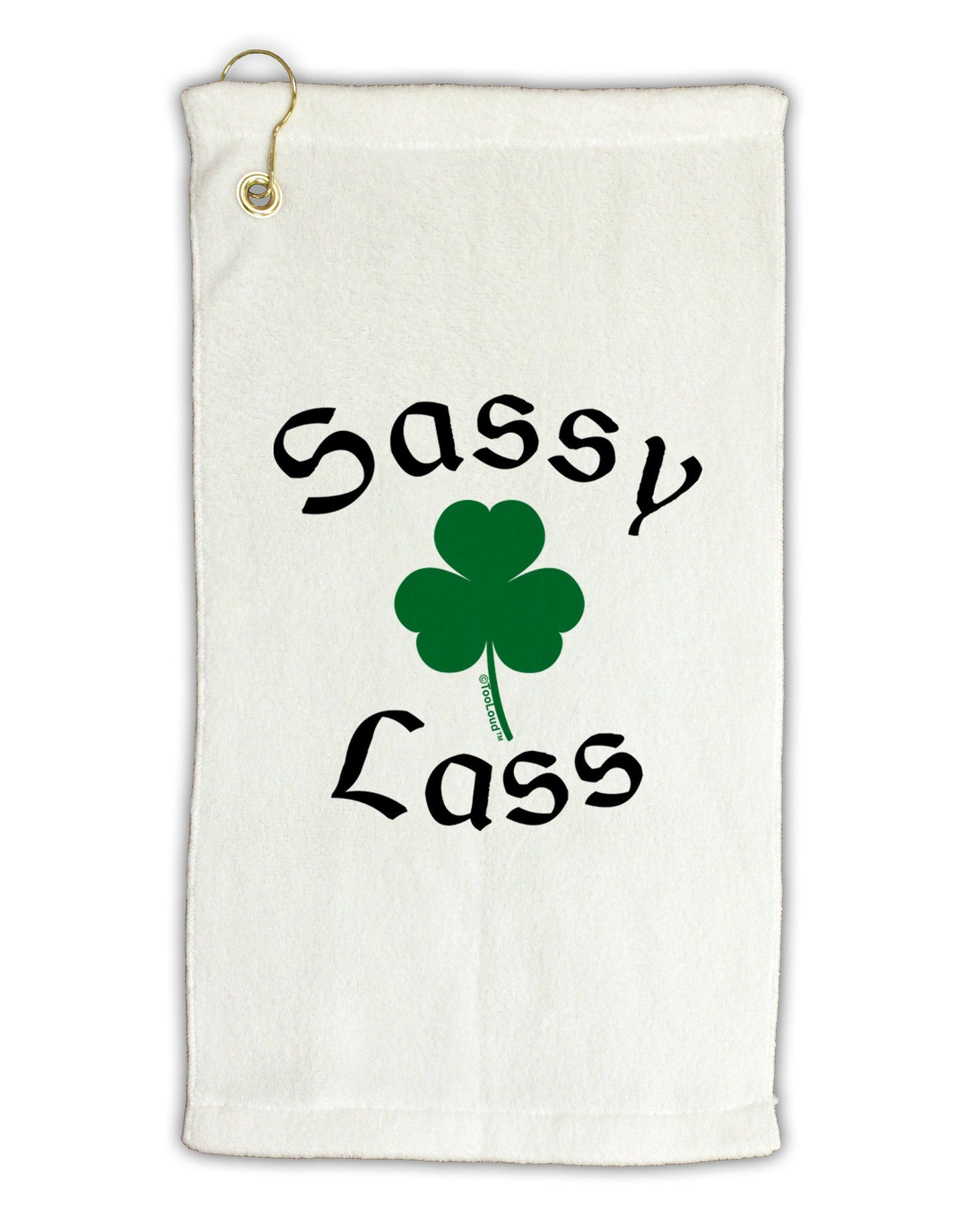 Sassy Lass St Patricks Day Micro Terry Gromet Golf Towel 16 x 25 inch-Golf Towel-TooLoud-White-Davson Sales