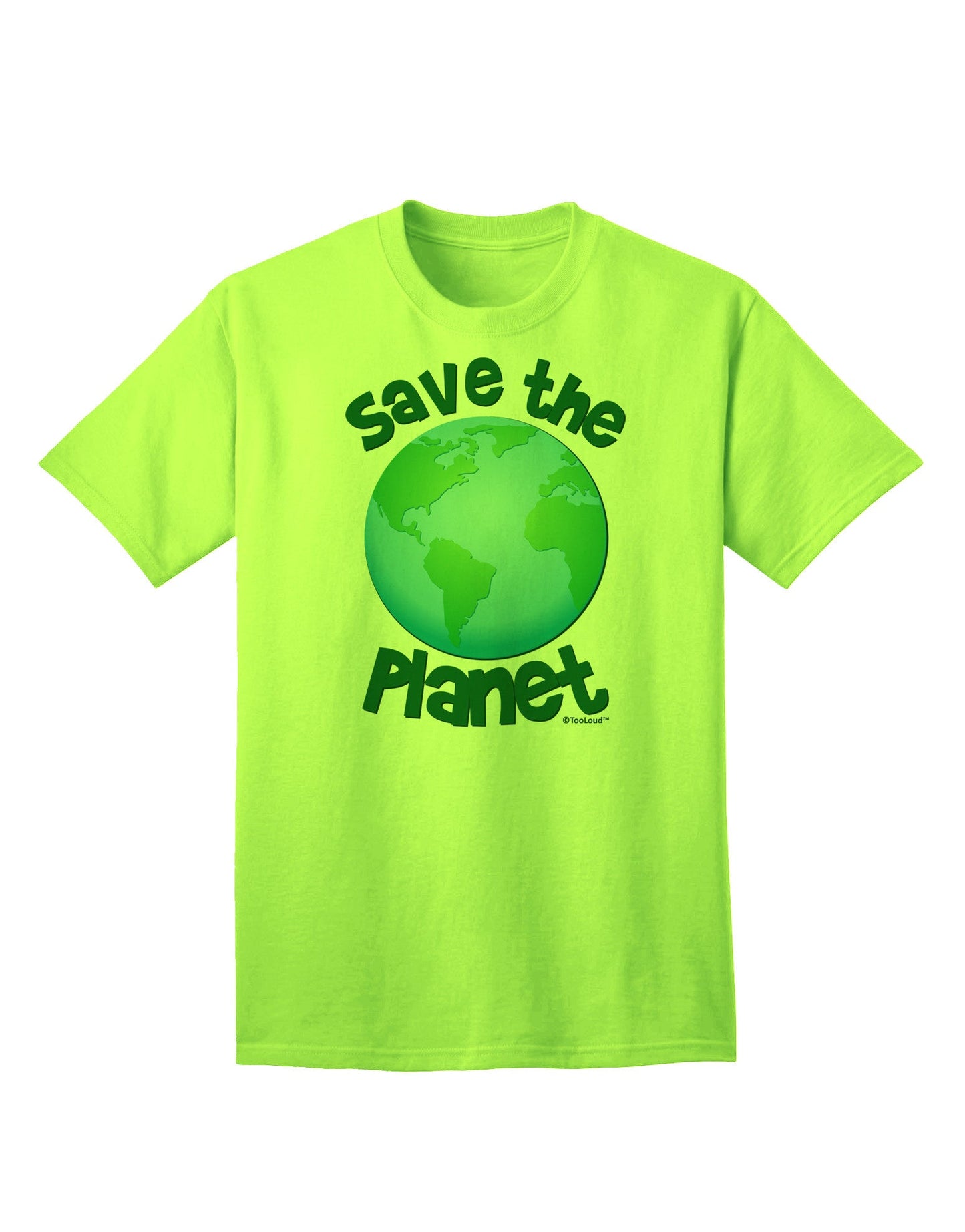Save the Planet - Earth Adult T-Shirt-Mens T-Shirt-TooLoud-Neon-Green-Small-Davson Sales