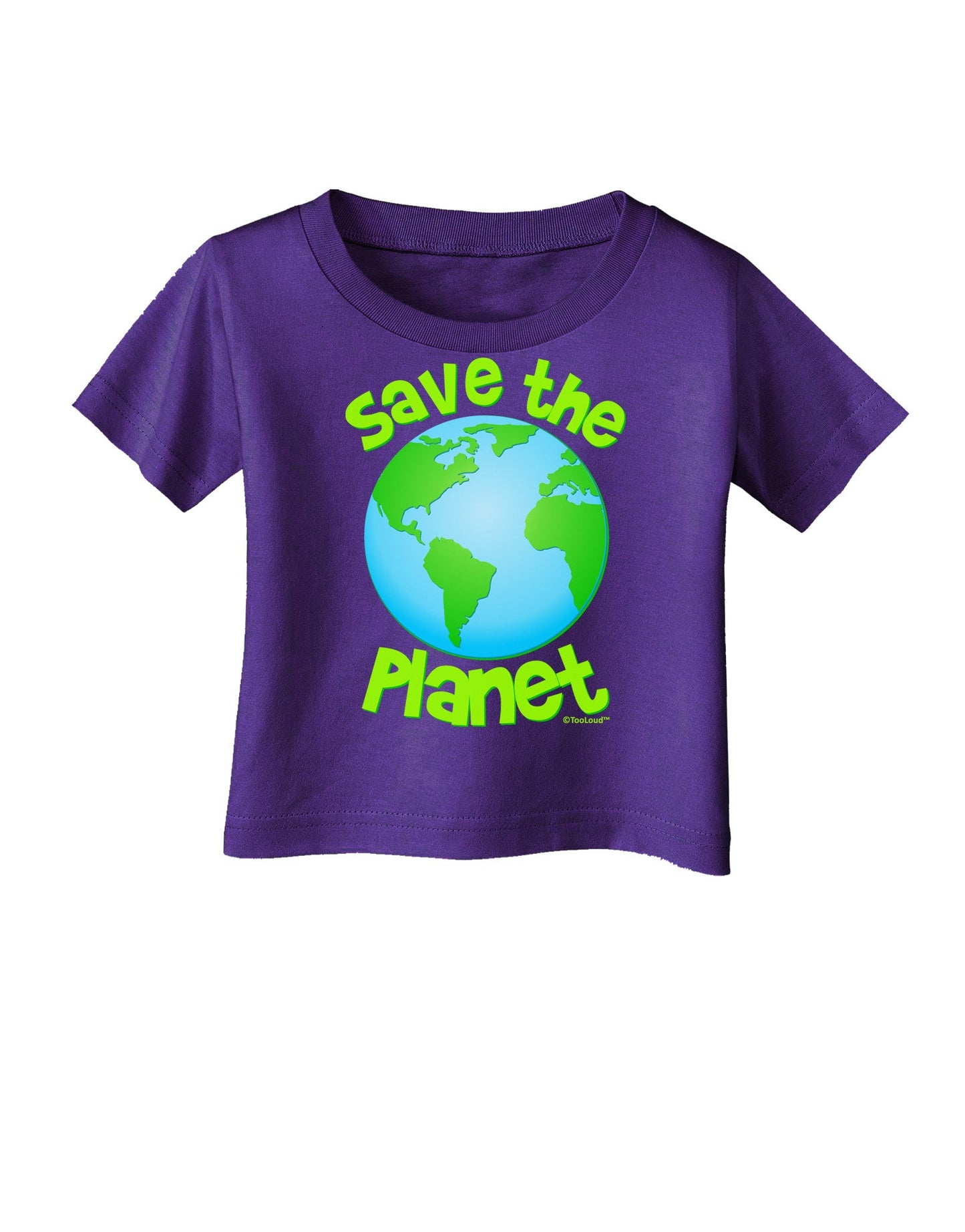 Save the Planet - Earth Infant T-Shirt Dark-Infant T-Shirt-TooLoud-Purple-06-Months-Davson Sales