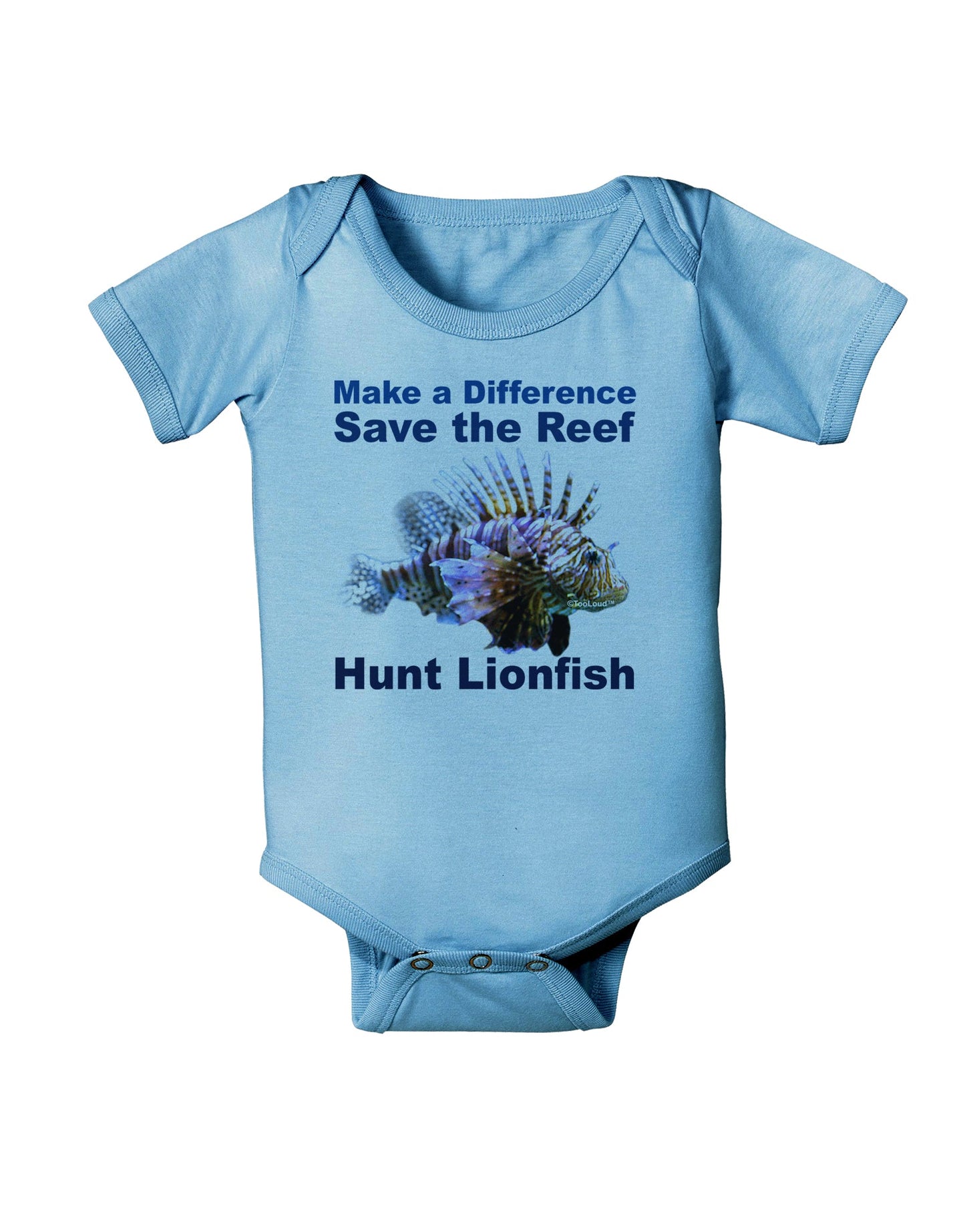 Save the Reef - Hunt Lionfish Baby Romper Bodysuit by TooLoud-Baby Romper-TooLoud-LightBlue-06-Months-Davson Sales