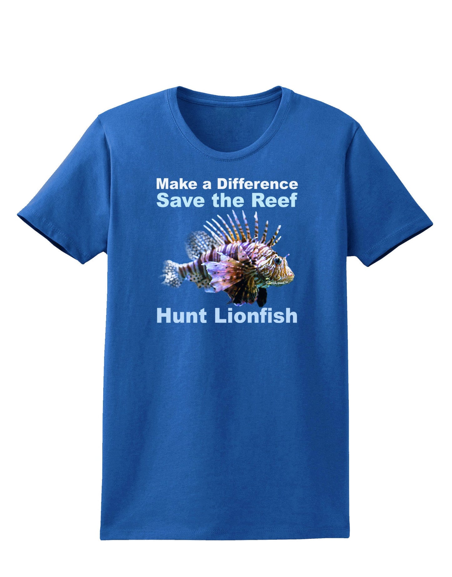 Save the Reef - Hunt Lionfish Womens Dark T-Shirt-TooLoud-Royal-Blue-X-Small-Davson Sales