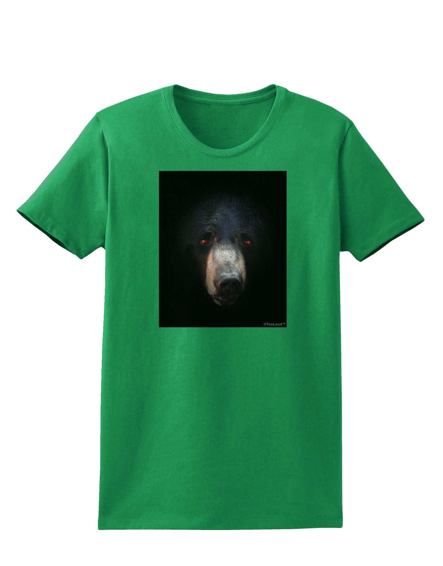 Scary Black Bear Womens Dark T-Shirt-Womens T-Shirt-TooLoud-Kelly-Green-X-Small-Davson Sales