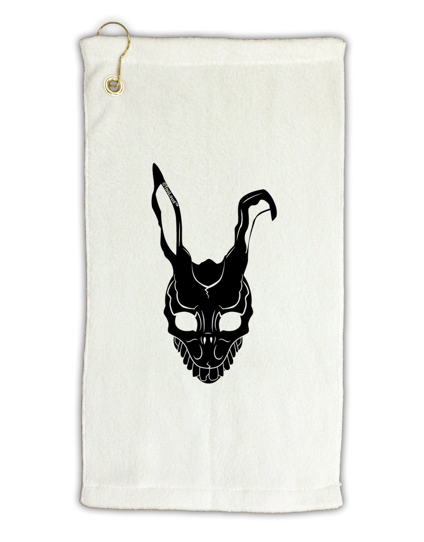 Scary Bunny Face Black Micro Terry Gromet Golf Towel 11"x19-Golf Towel-TooLoud-White-Davson Sales