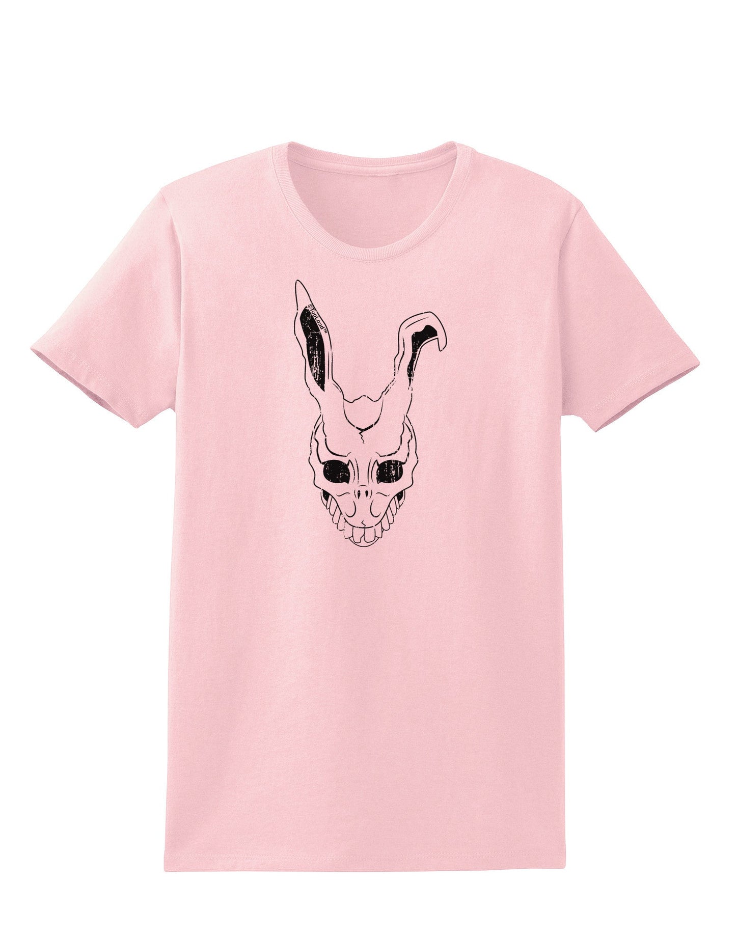 Scary Bunny Face White Distressed Womens T-Shirt-Womens T-Shirt-TooLoud-PalePink-X-Small-Davson Sales