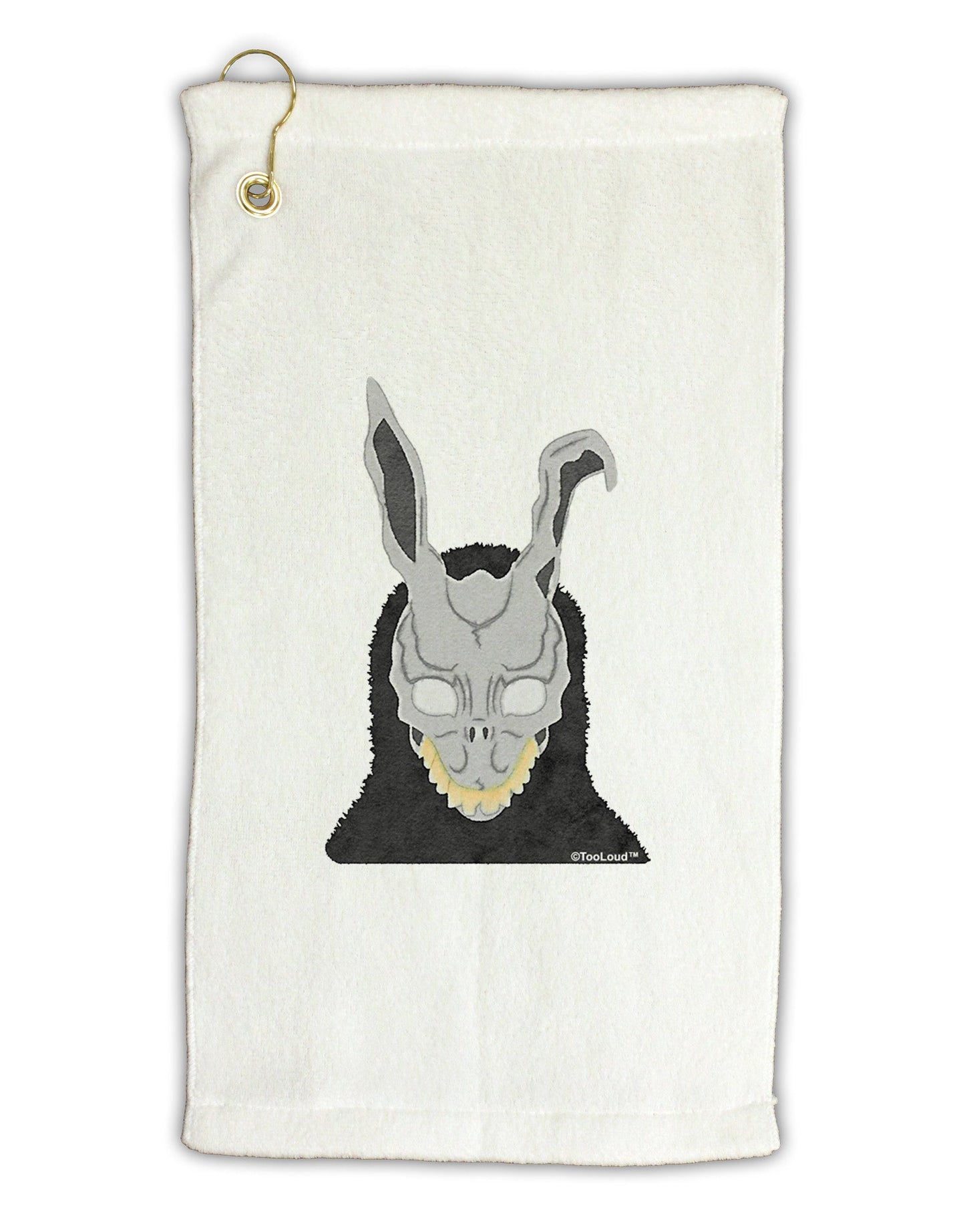 Scary Buny Face Watercolor Micro Terry Gromet Golf Towel 11"x19-Golf Towel-TooLoud-White-Davson Sales