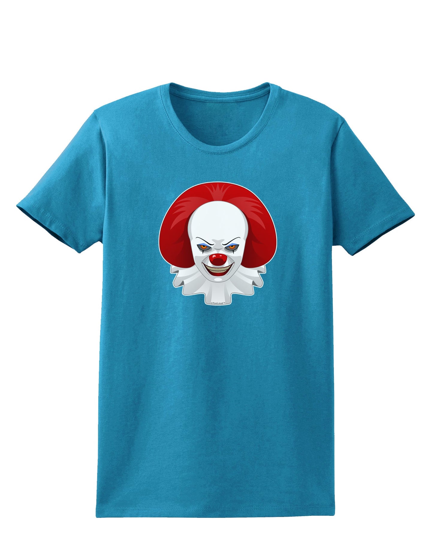 Scary Clown Face B - Halloween Womens Dark T-Shirt-Womens T-Shirt-TooLoud-Turquoise-X-Small-Davson Sales