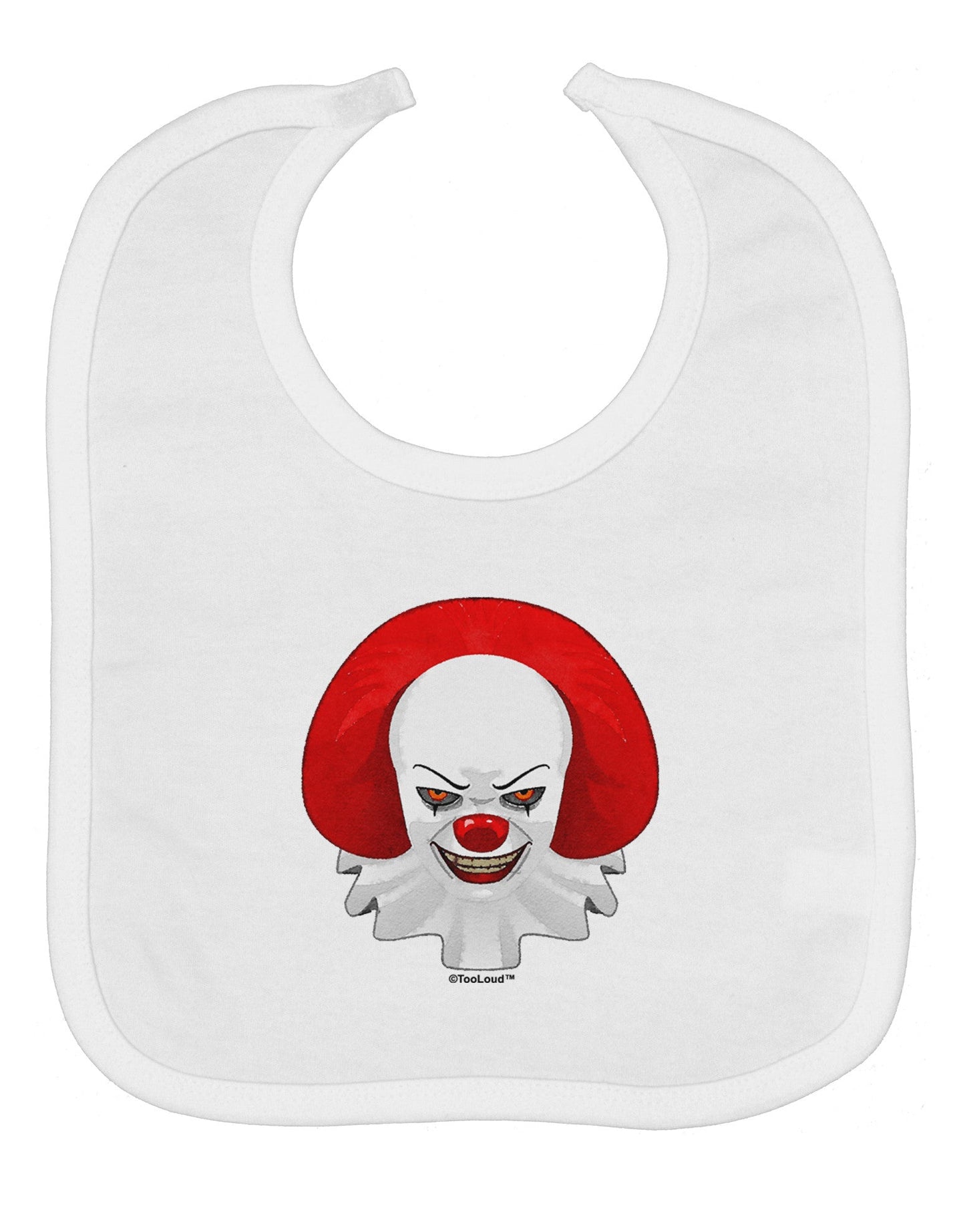 Scary Clown Watercolor Baby Bib