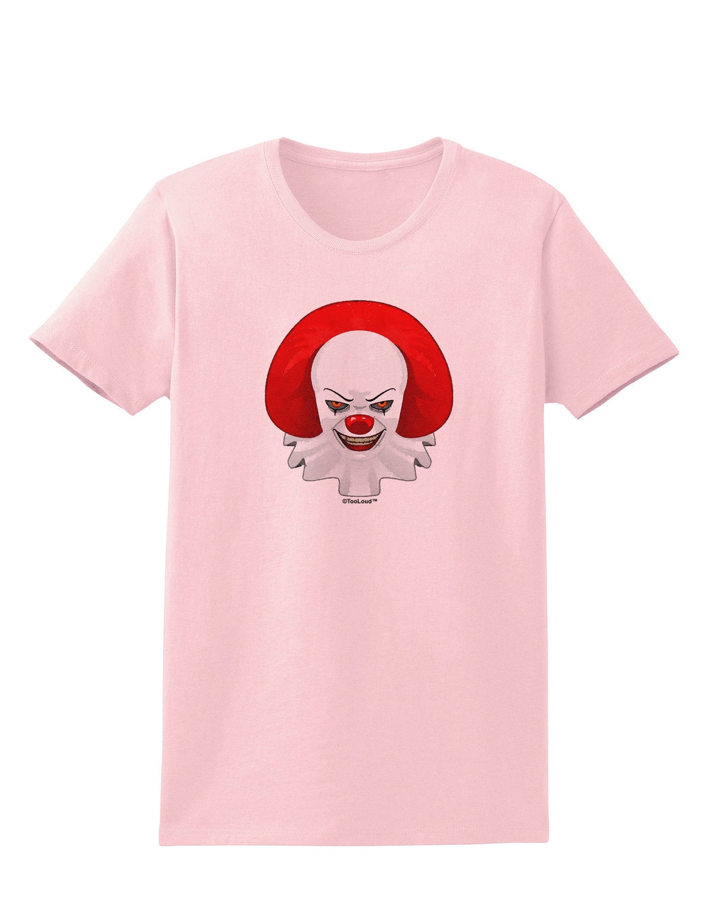 Scary Clown Watercolor Womens T-Shirt-Womens T-Shirt-TooLoud-PalePink-X-Small-Davson Sales