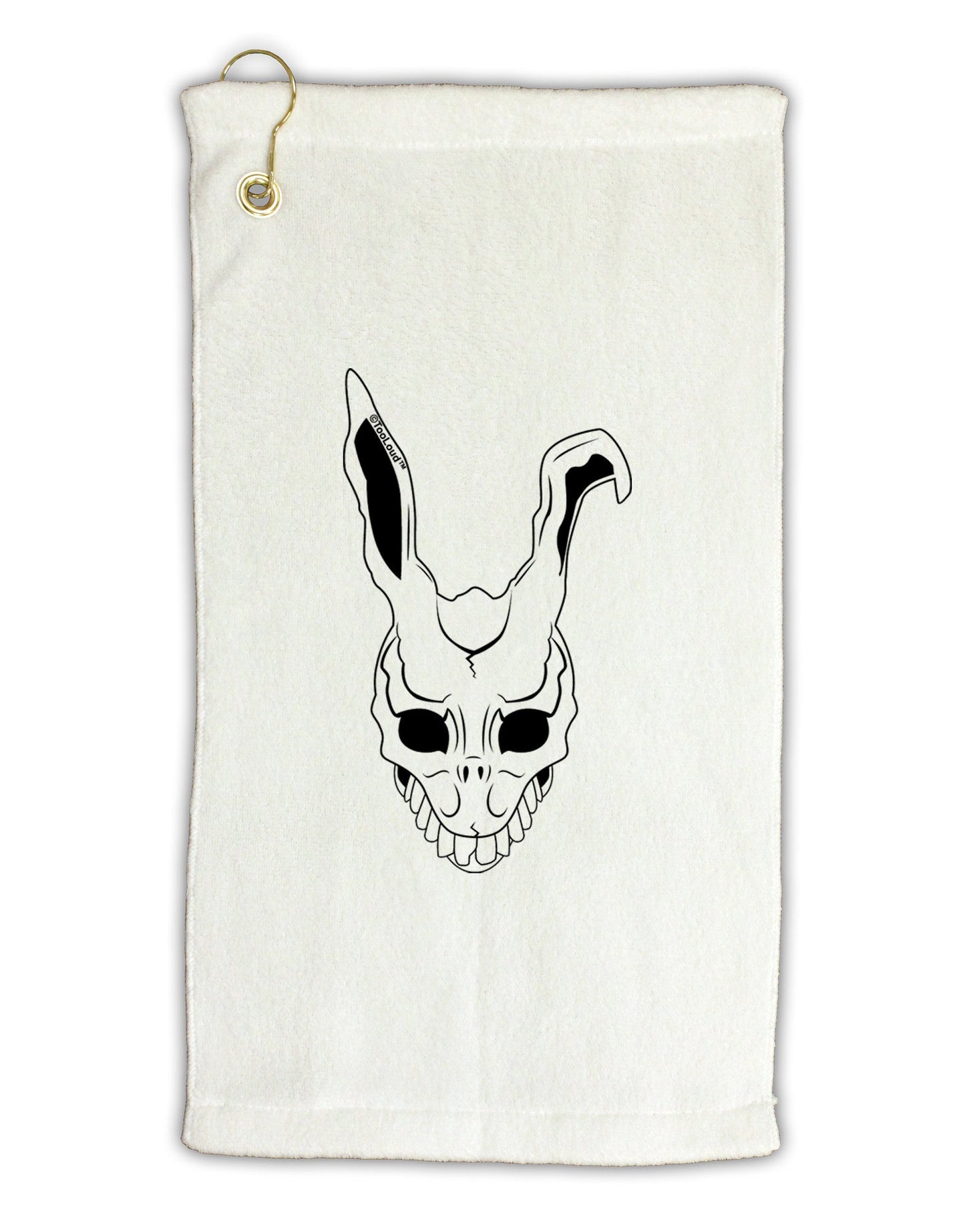 Scary Face Bunny White Micro Terry Gromet Golf Towel 11"x19-Golf Towel-TooLoud-White-Davson Sales
